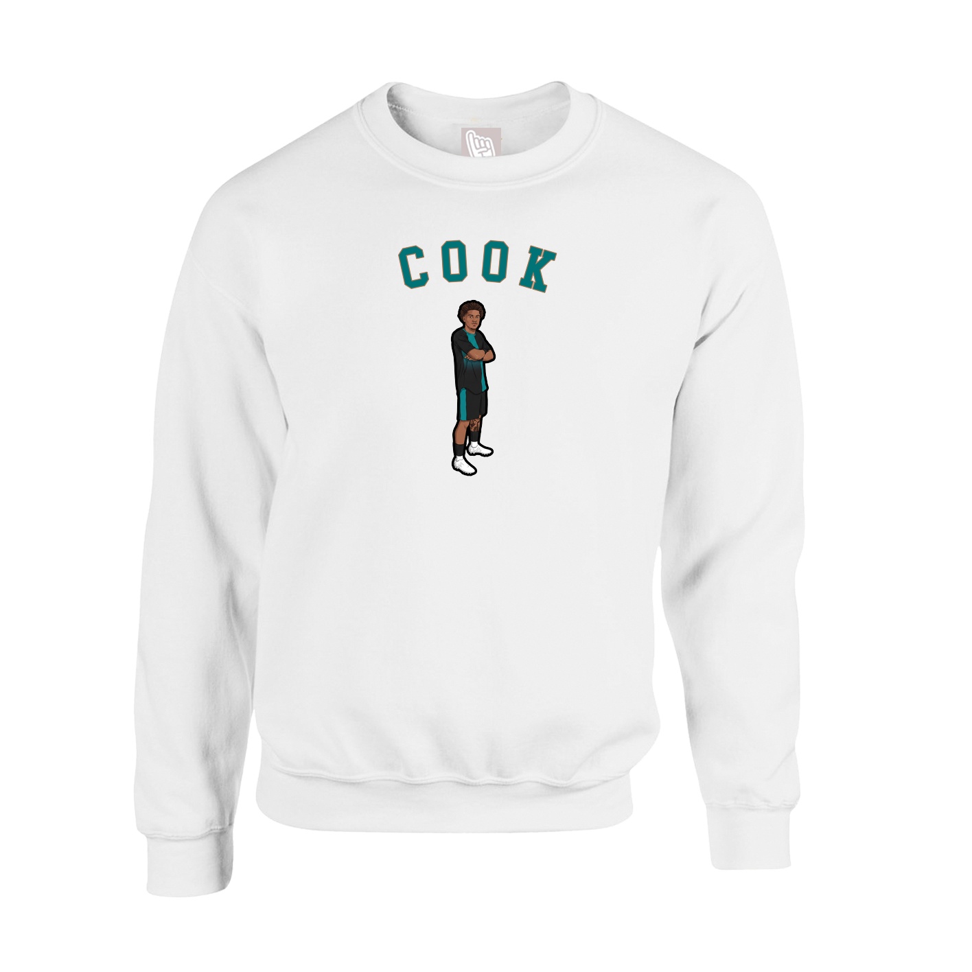 Fleece Crew — Shirsey Arch in White