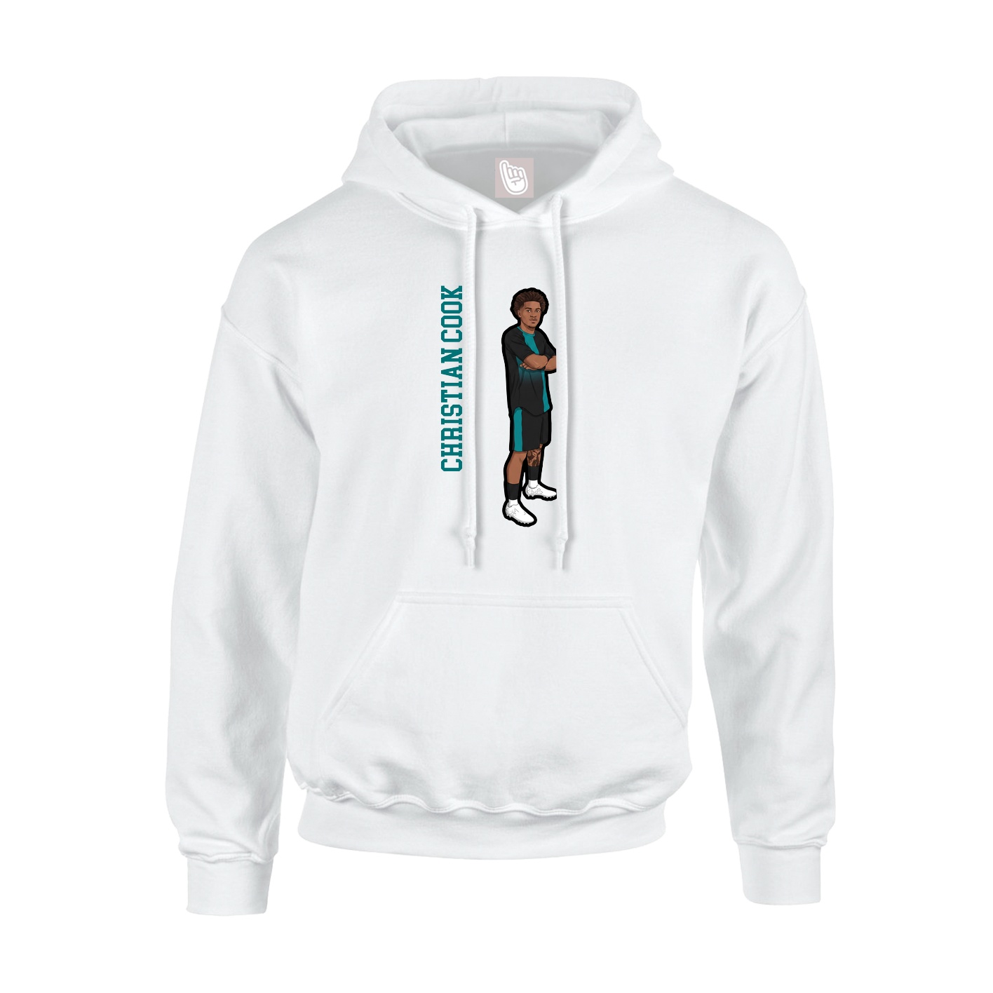 Hoodie — Name Vertical in White