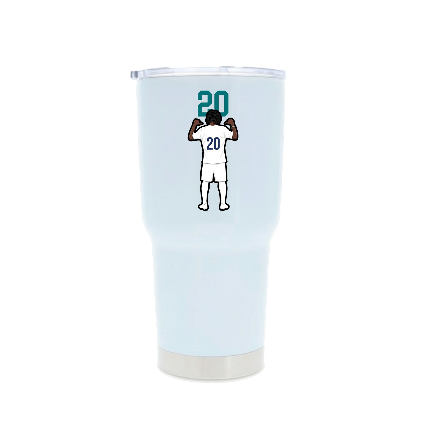 30oz Stainless Steel Tumbler — Number Top in White