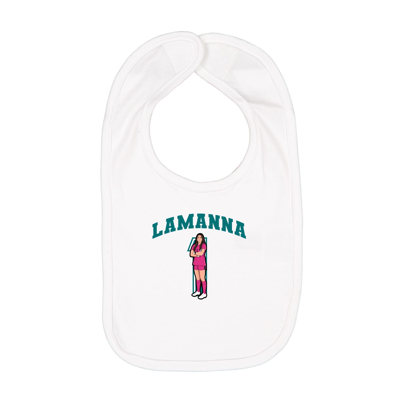 Infant Bib — Number in White