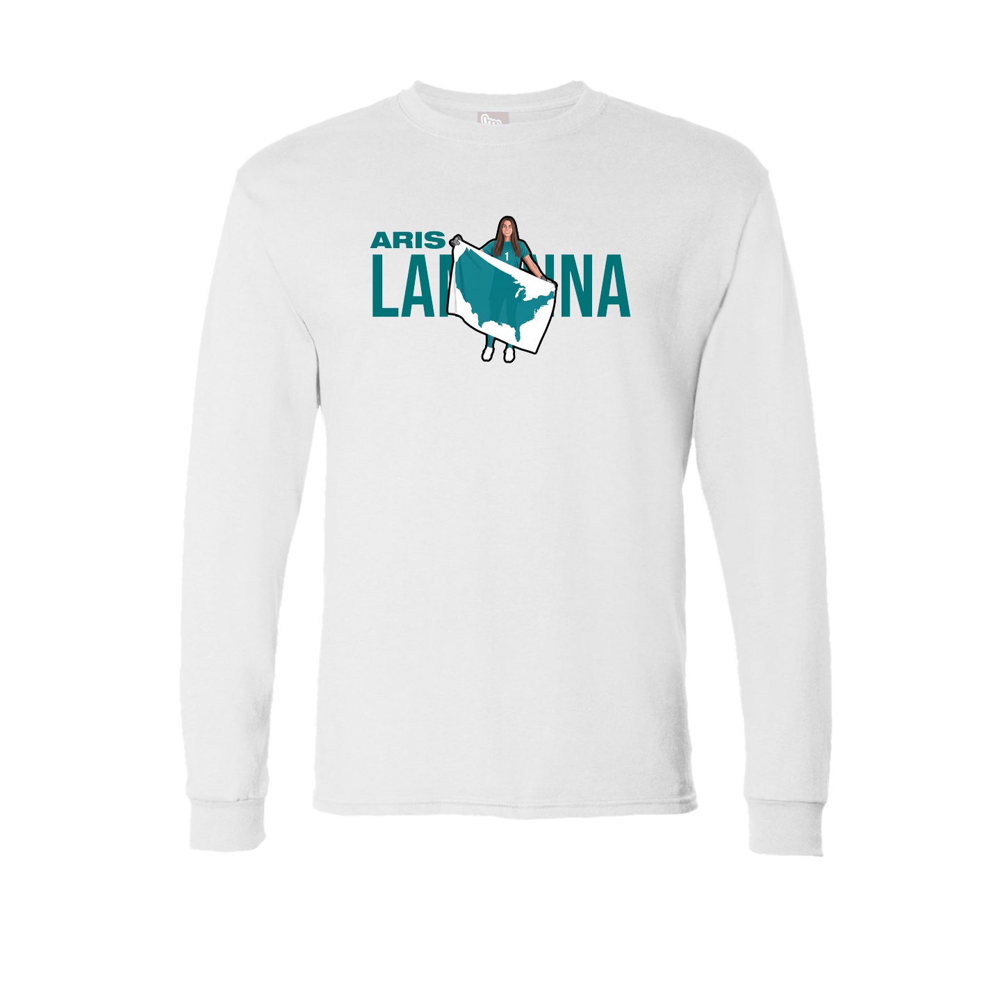 Long Sleeve Tee — Player Name in White