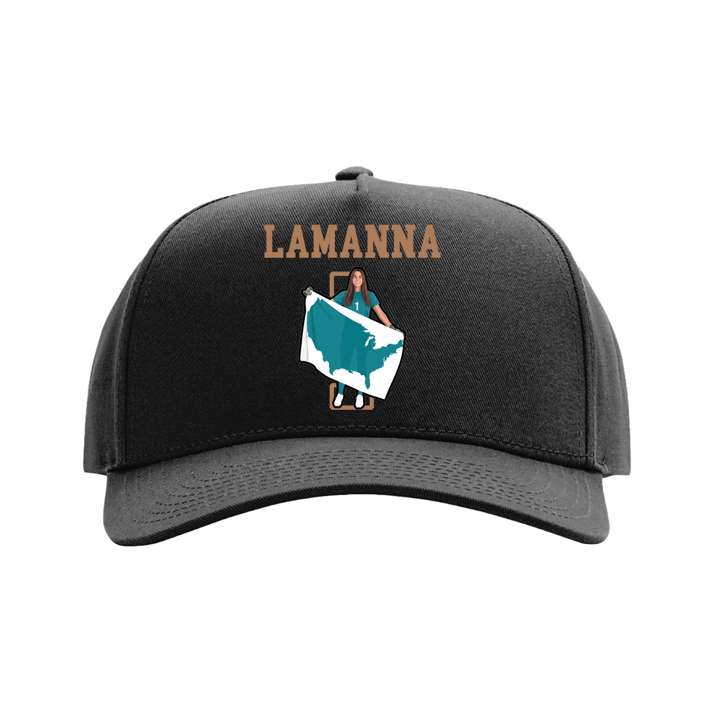 Full Fabric Five-Panel Champ Cap — Shirsey in Black