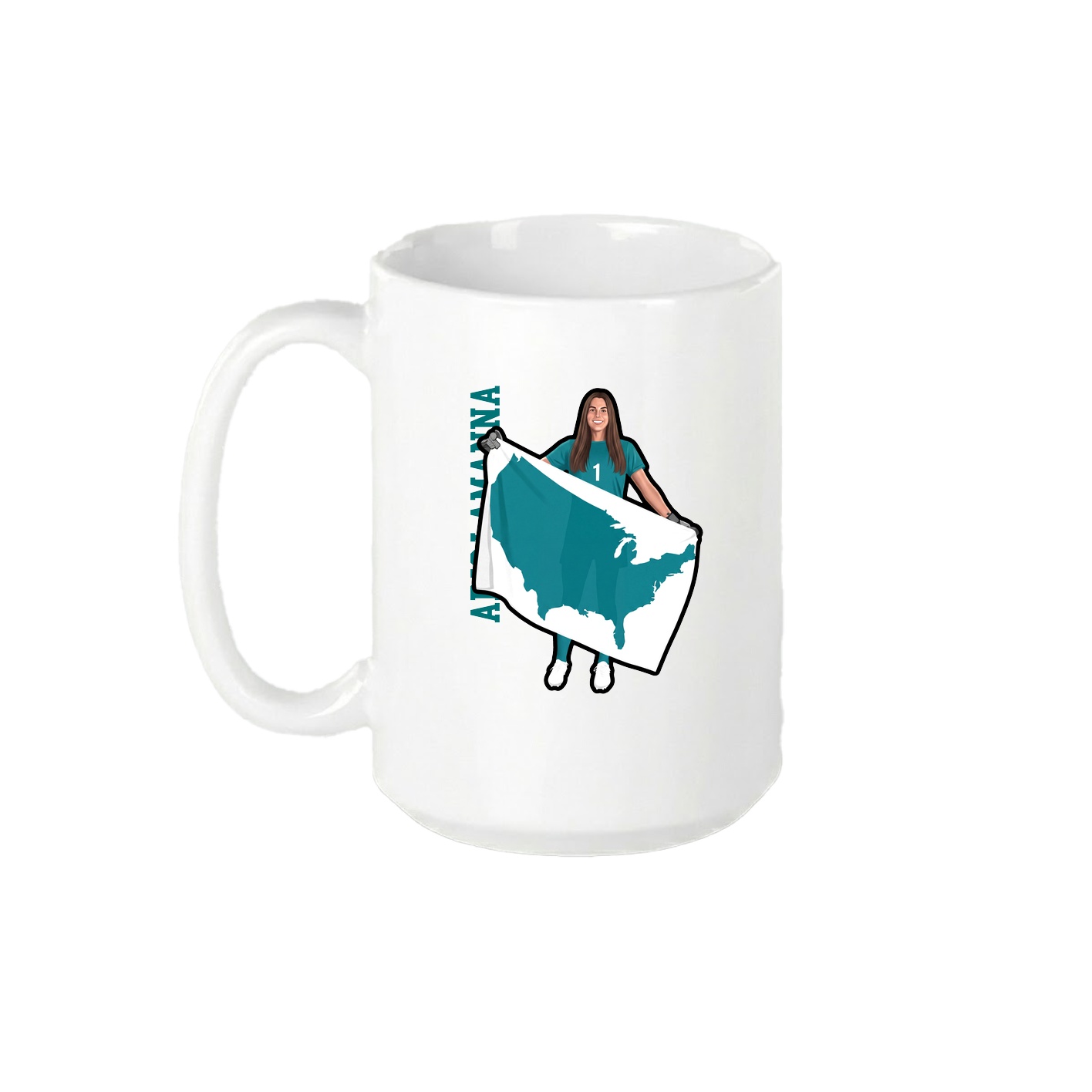 15oz Coffee Mug — Name Vertical in White