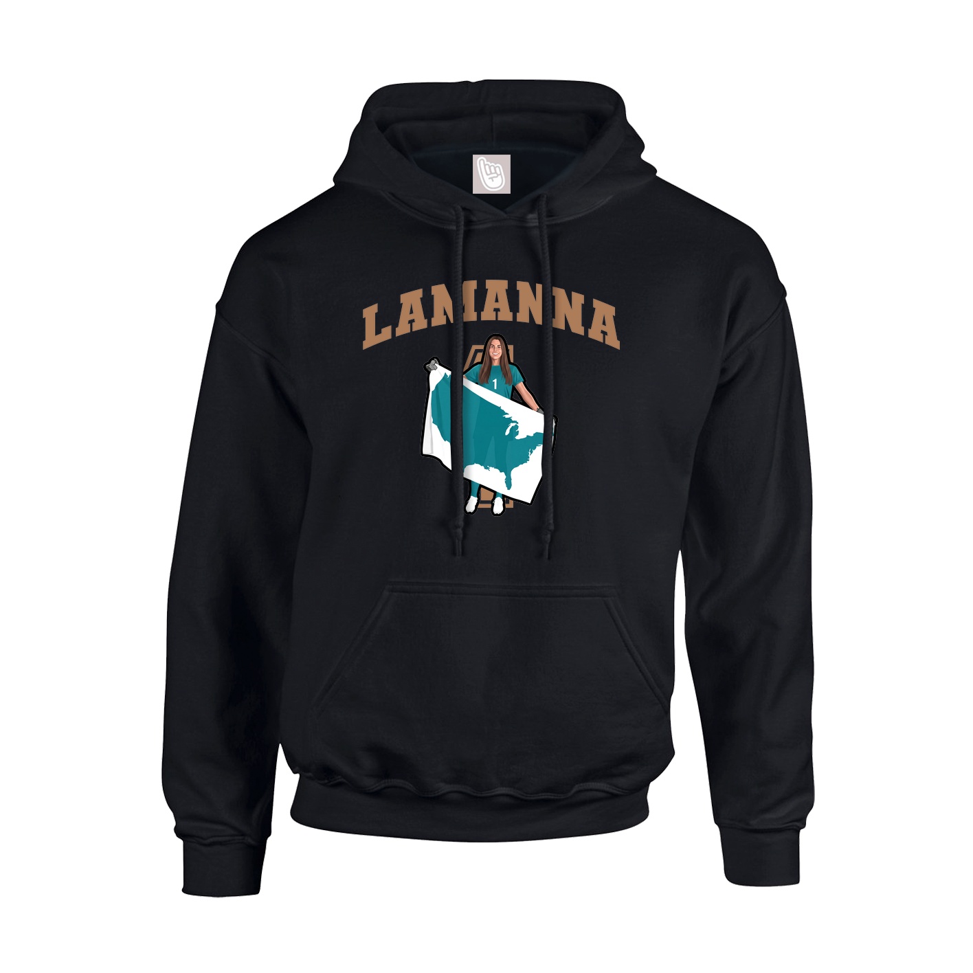 Youth Hoodie — Number in Black