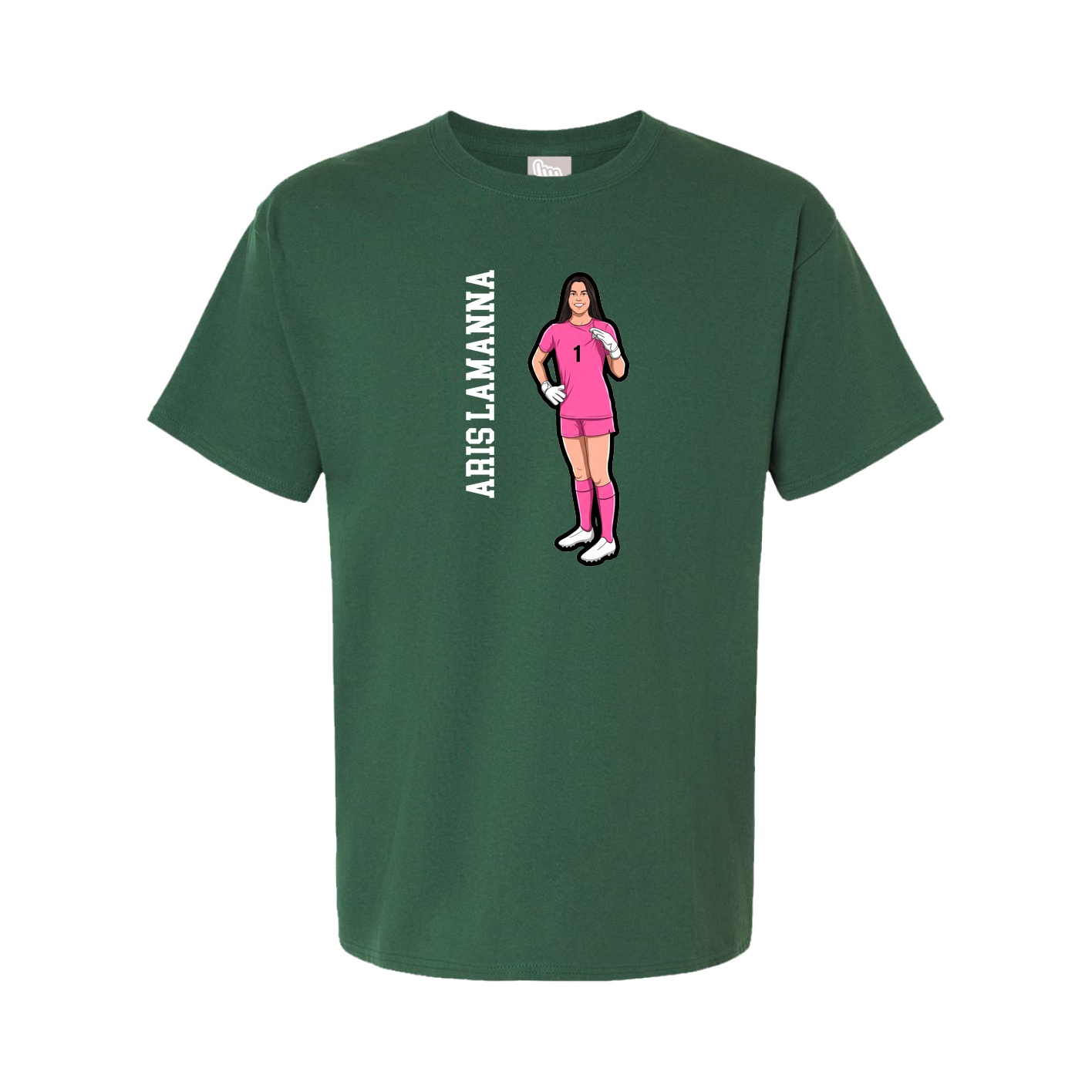 Youth Tee — Name Vertical in Green