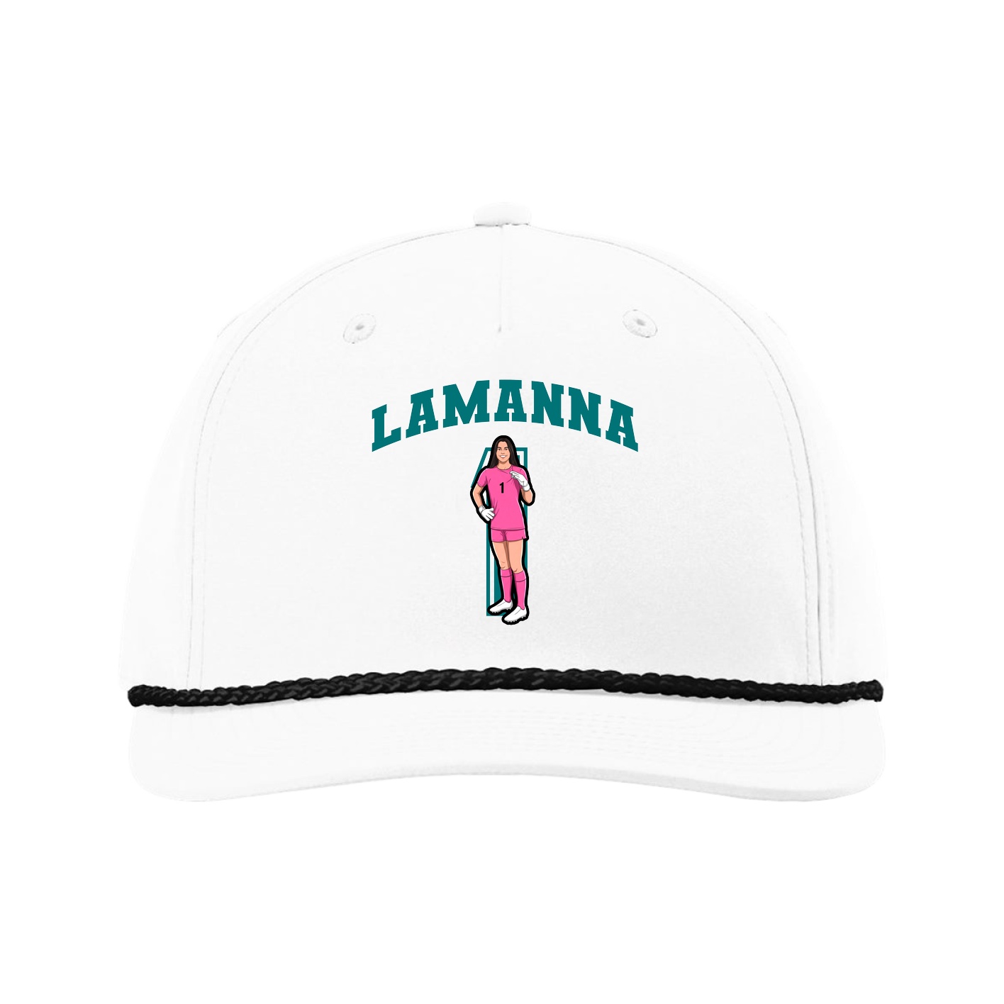 Five-Panel Classic Rope Cap — Number in White