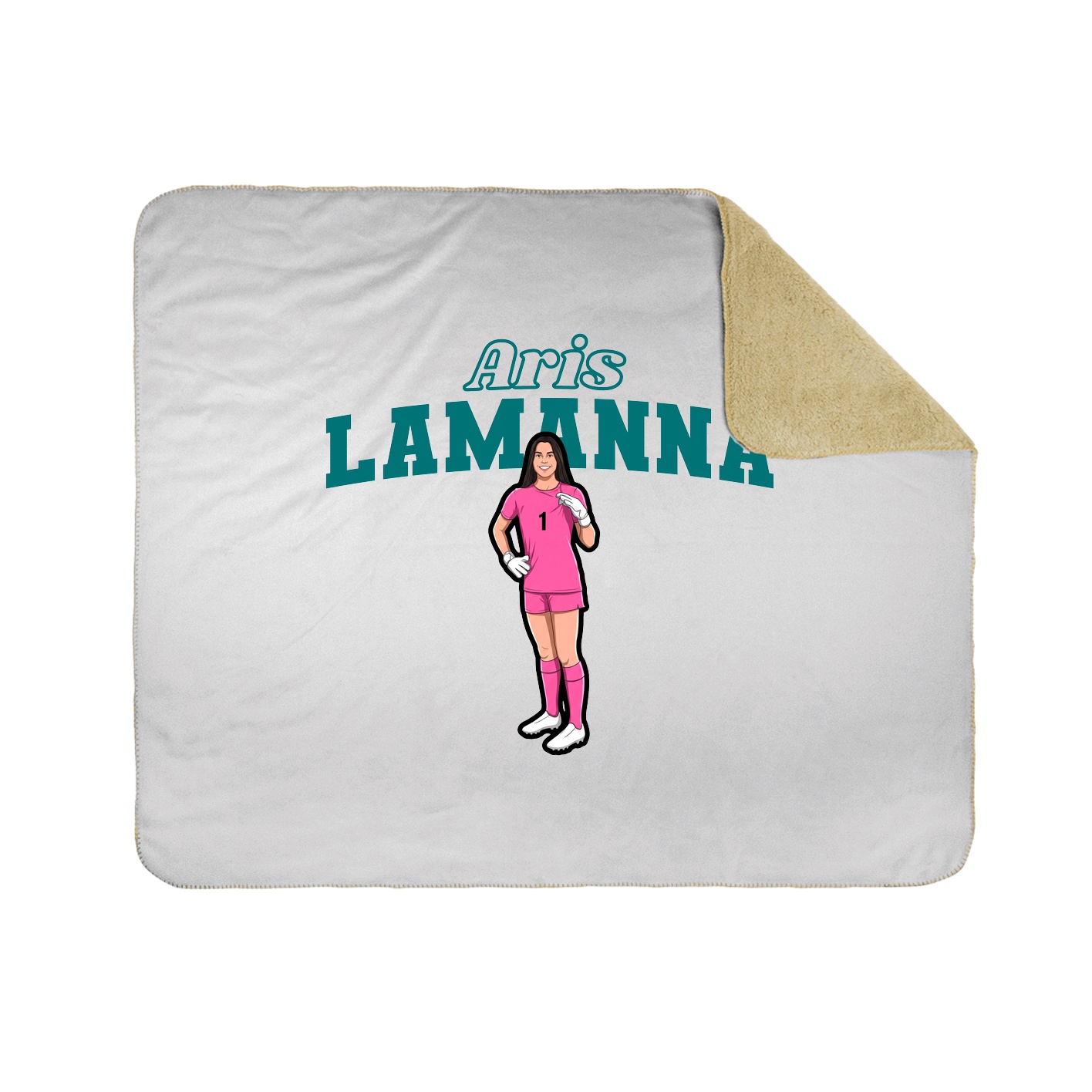 Throw Blanket — Name Arch in White