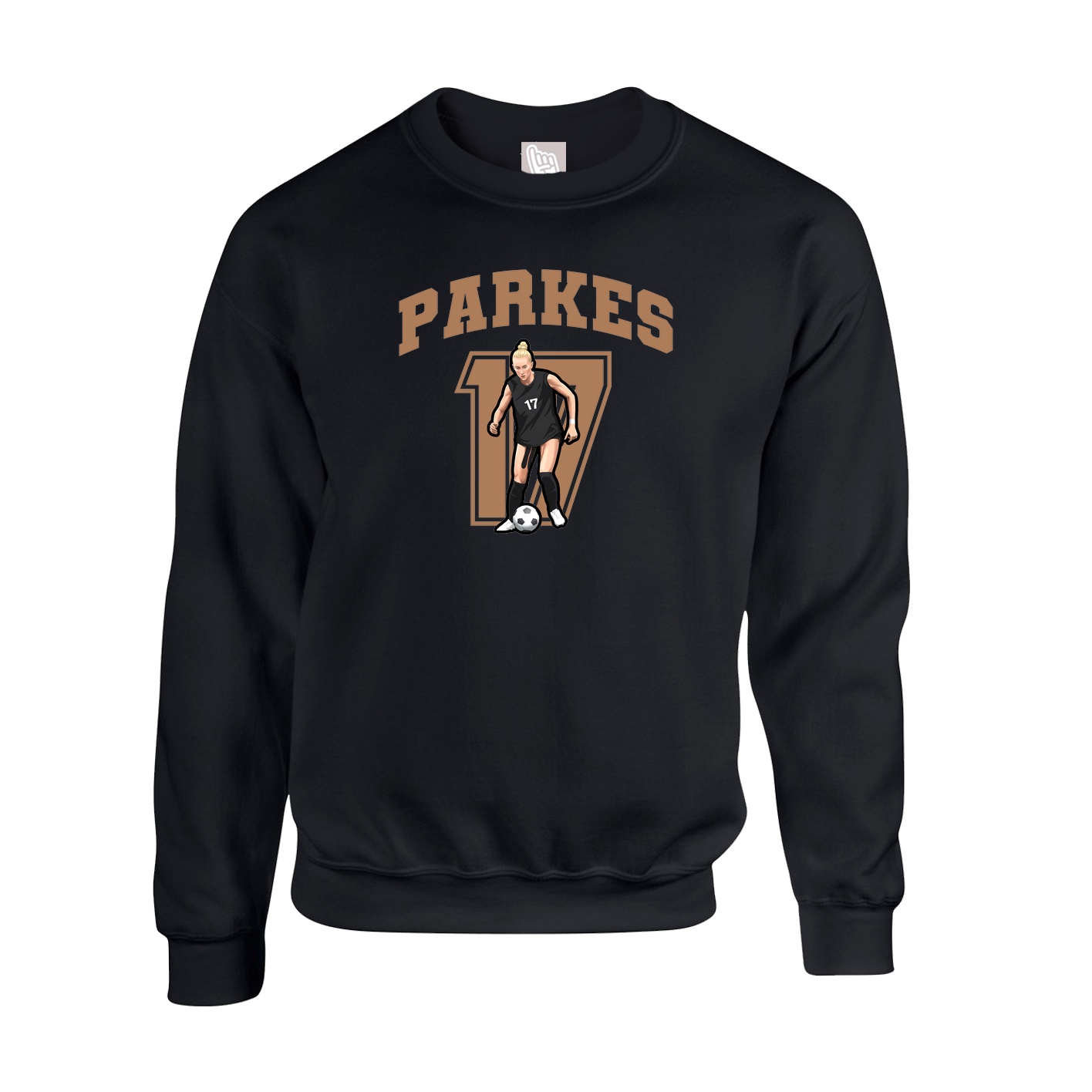 Fleece Crew — Number in Black