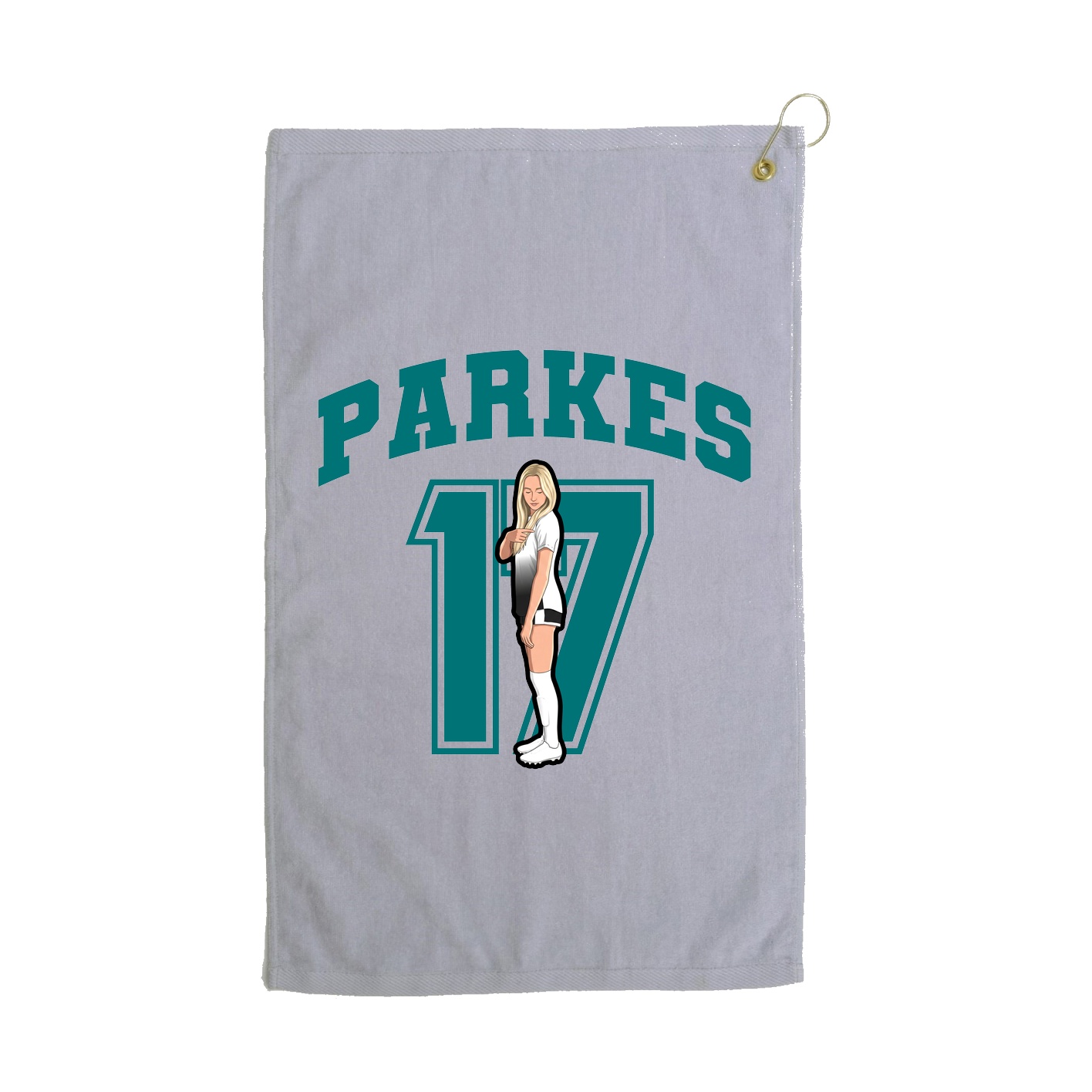 Golf Towel — Number in Grey