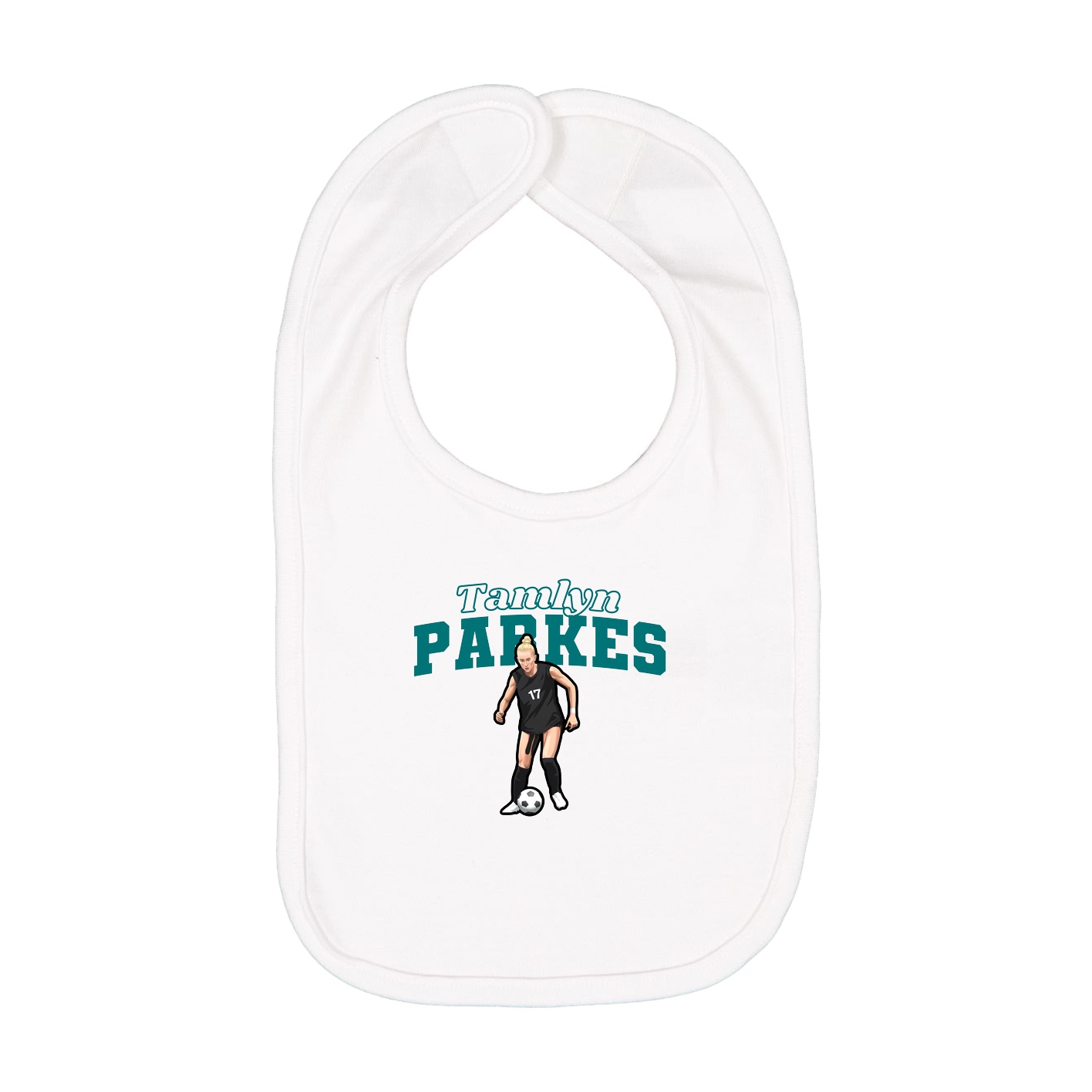 Infant Bib — Name Arch in White