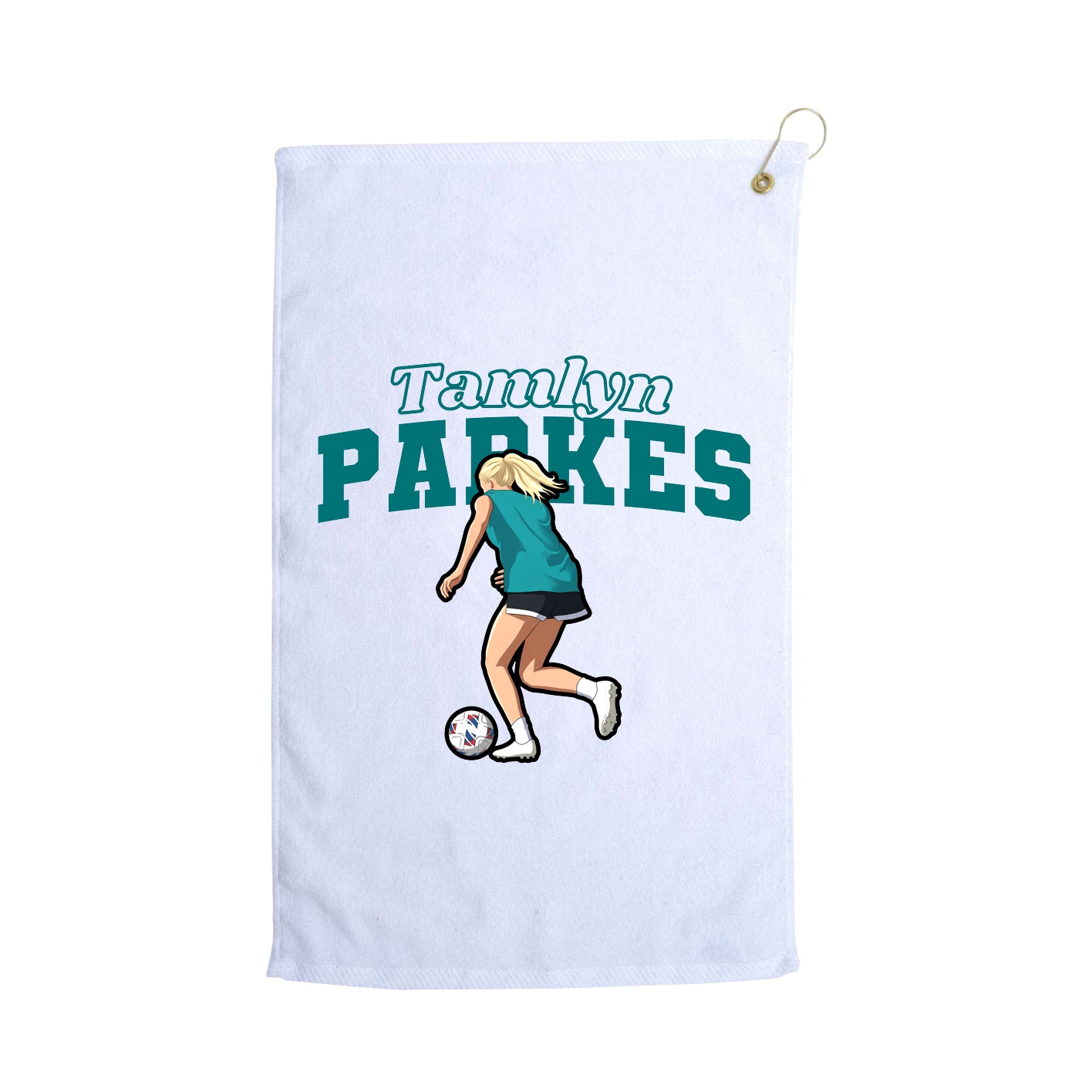 Golf Towel — Name Arch in White