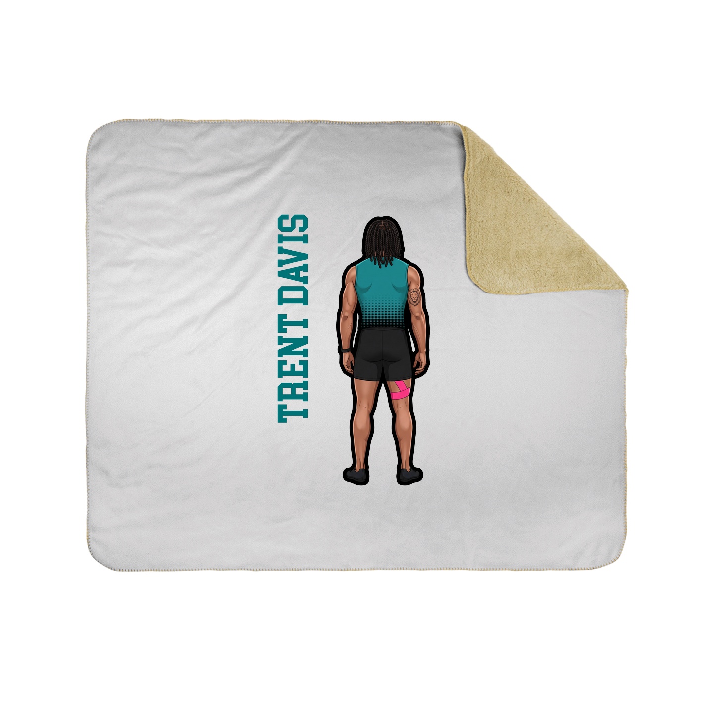Throw Blanket — Name Vertical in White