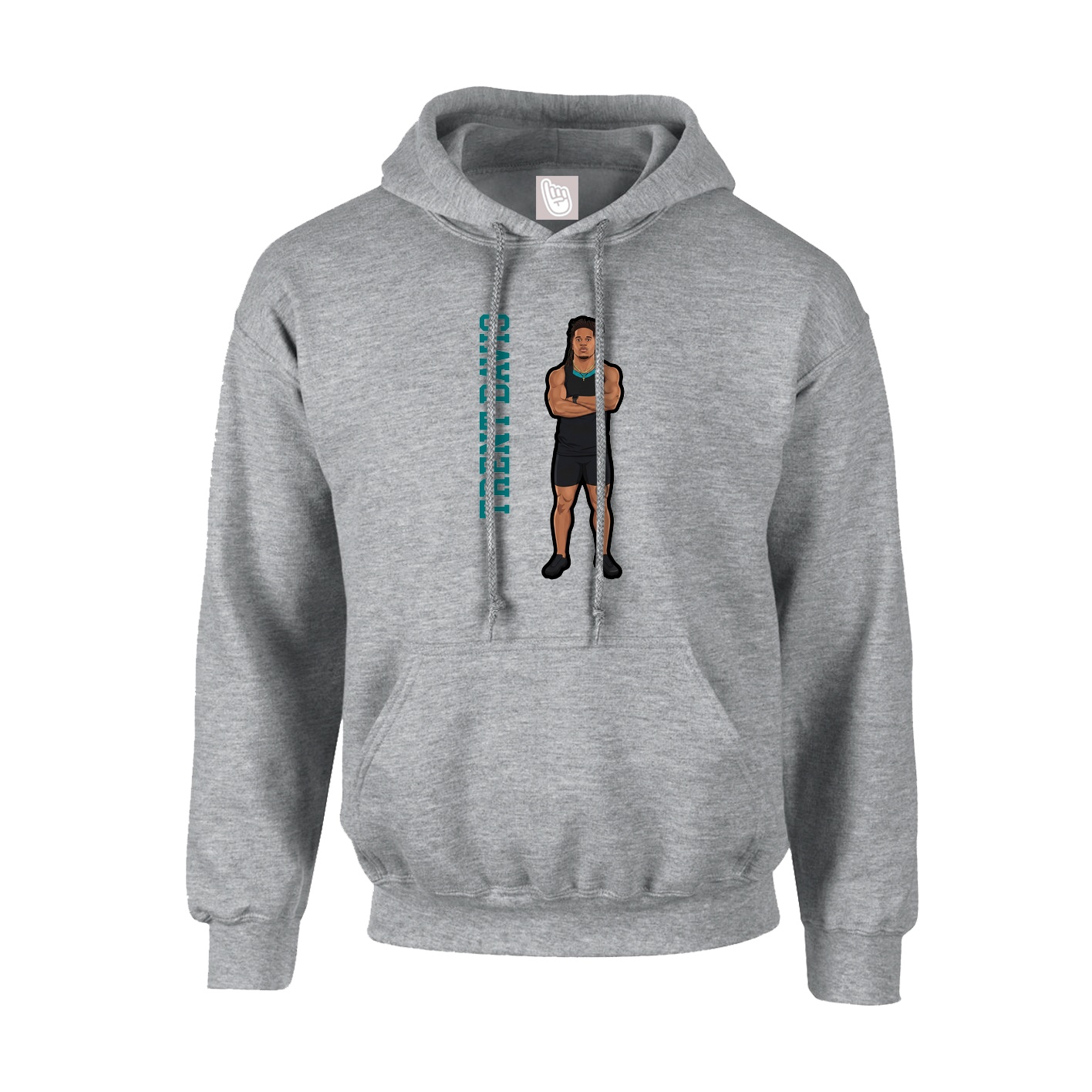 Youth Hoodie — Name Vertical in Grey