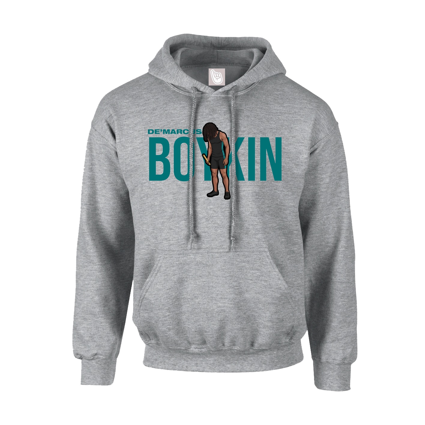 Youth Hoodie — Player Name in Grey