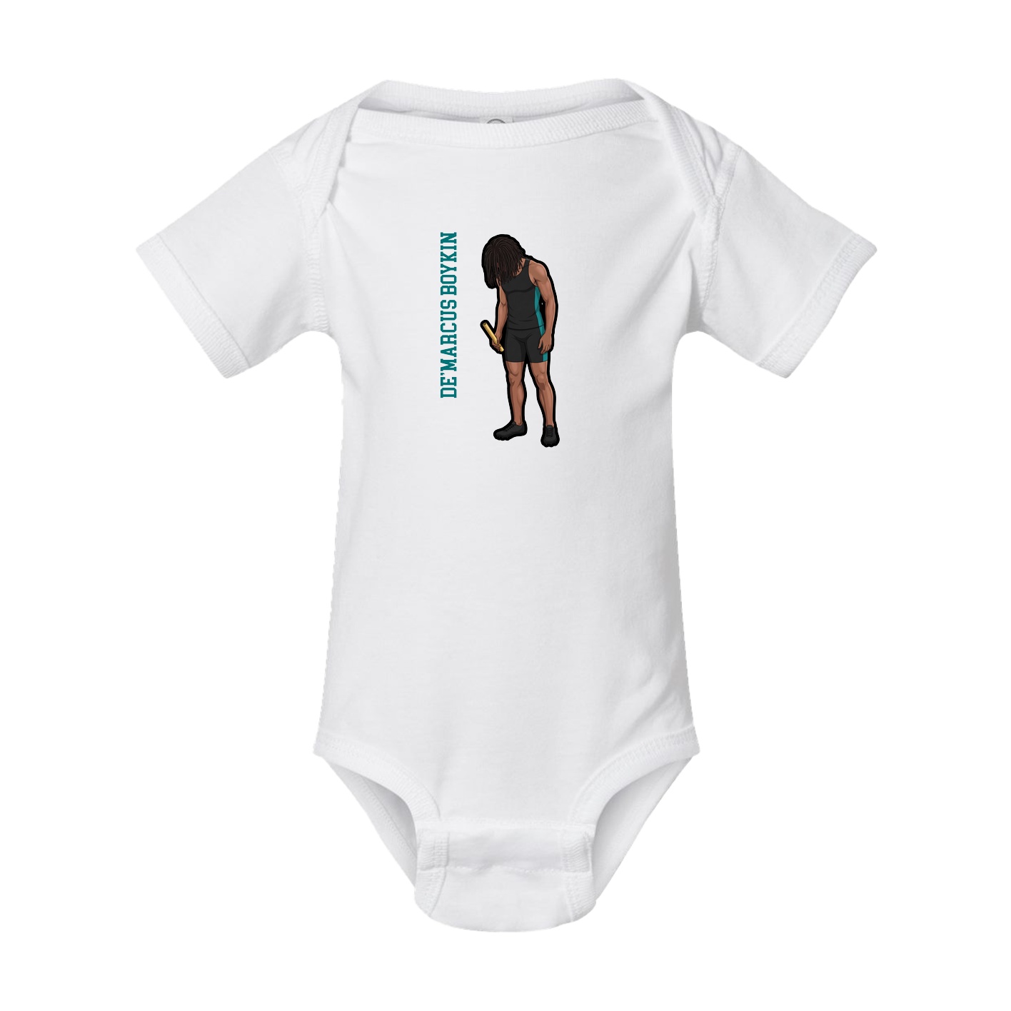 Baby Onesie — Name Vertical in White