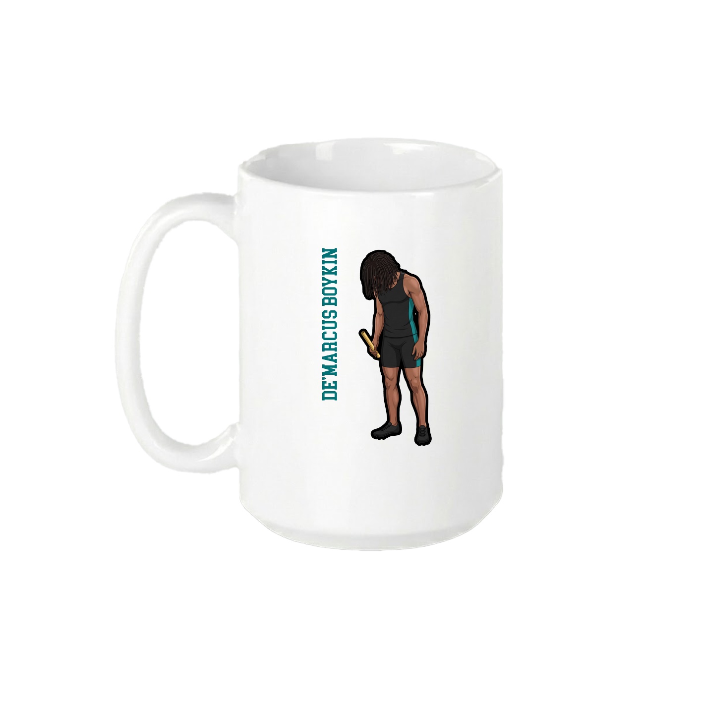 15oz Coffee Mug — Name Vertical in White
