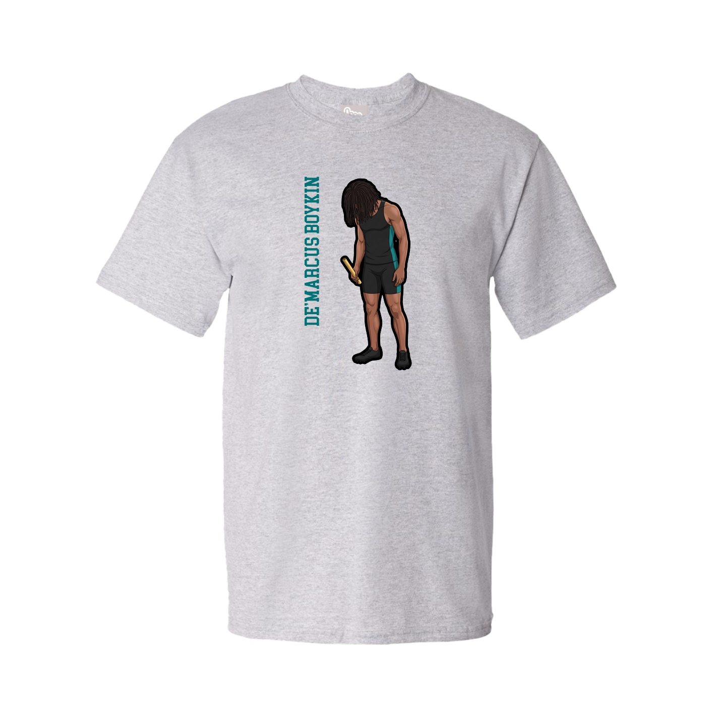 Youth Tee — Name Vertical in Grey