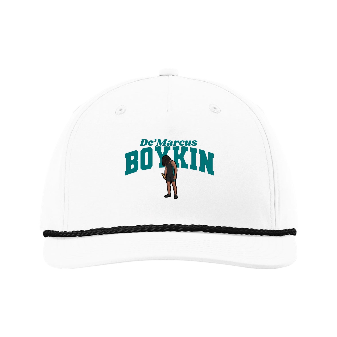 Five-Panel Classic Rope Cap — Signature Arch in White