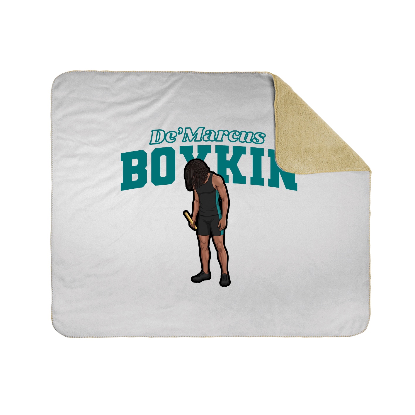 Throw Blanket — Name Arch in White