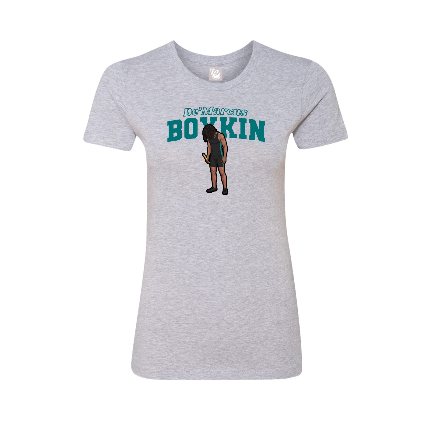 Fitted Women's Tee — Name Arch in Grey