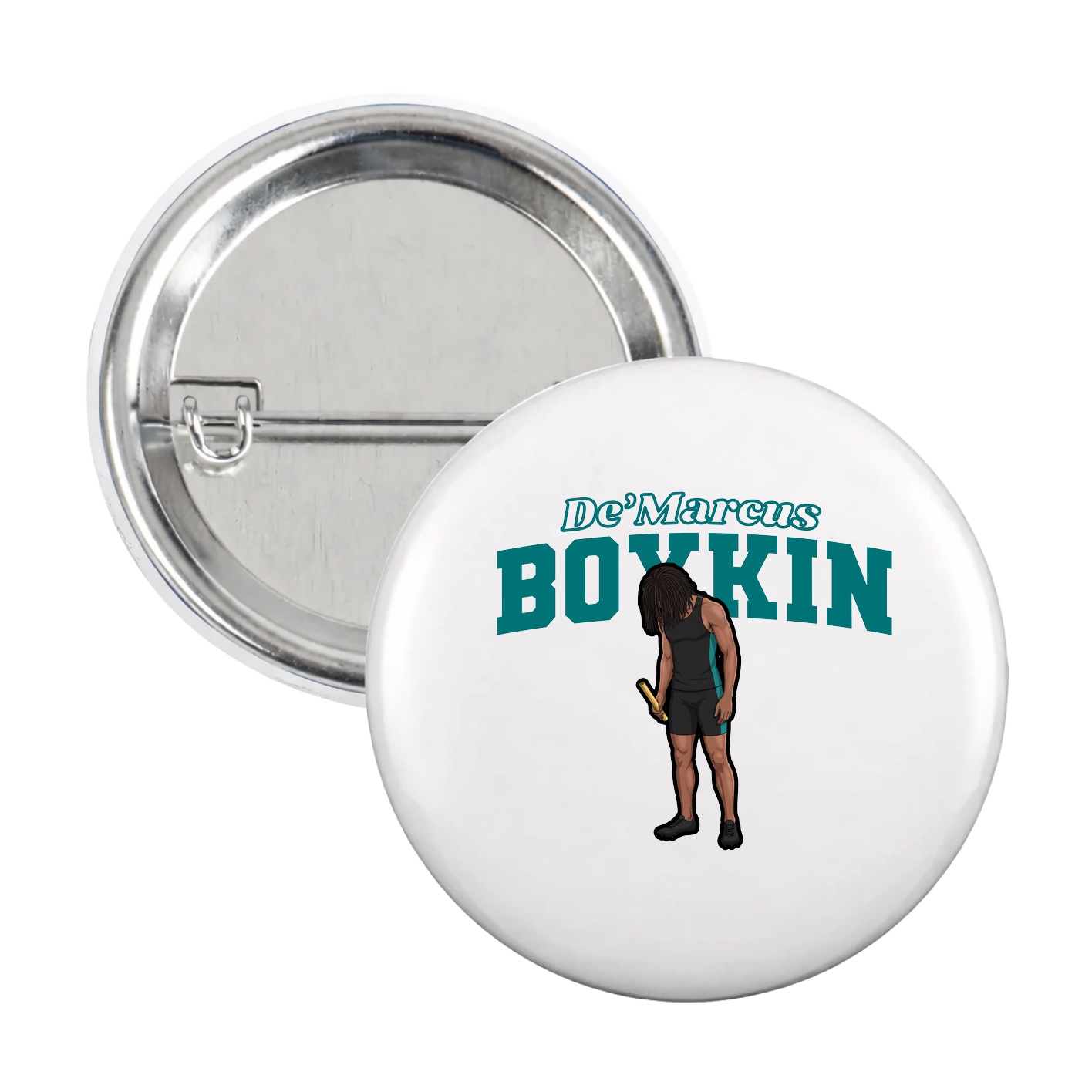 Game Day Button — Name Arch in White