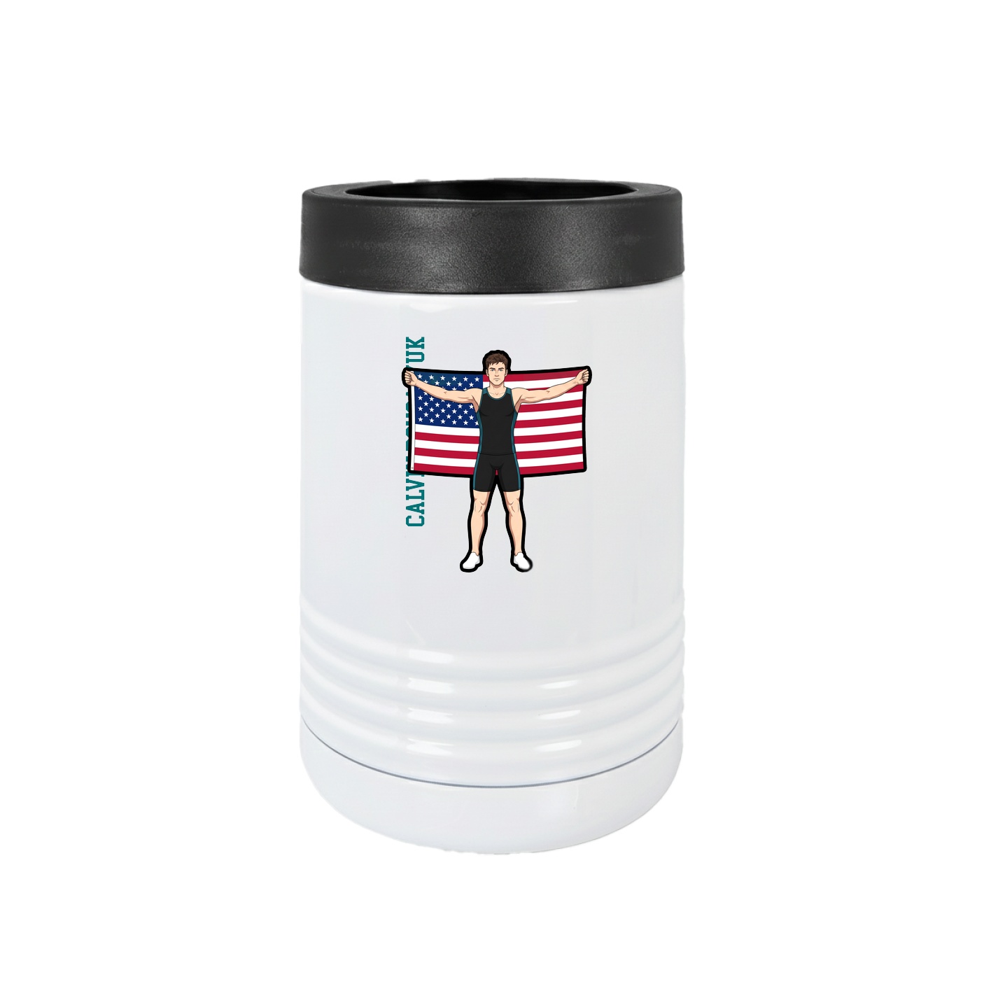 Beverage Holder — Name Vertical in White