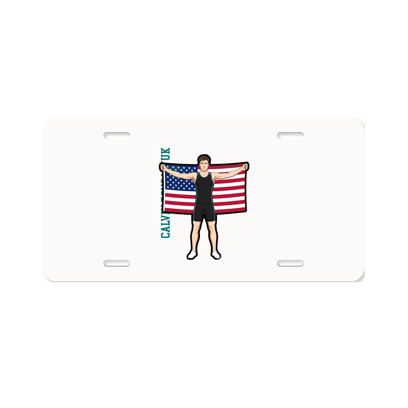 License Plate — Name Vertical in Classic