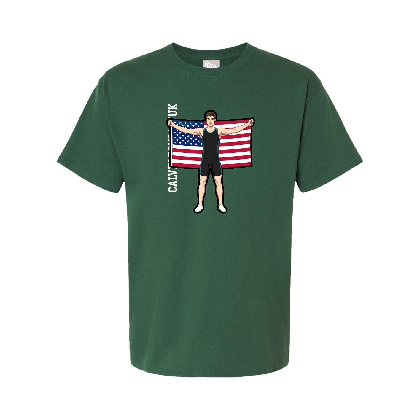 Youth Tee — Name Vertical in Green