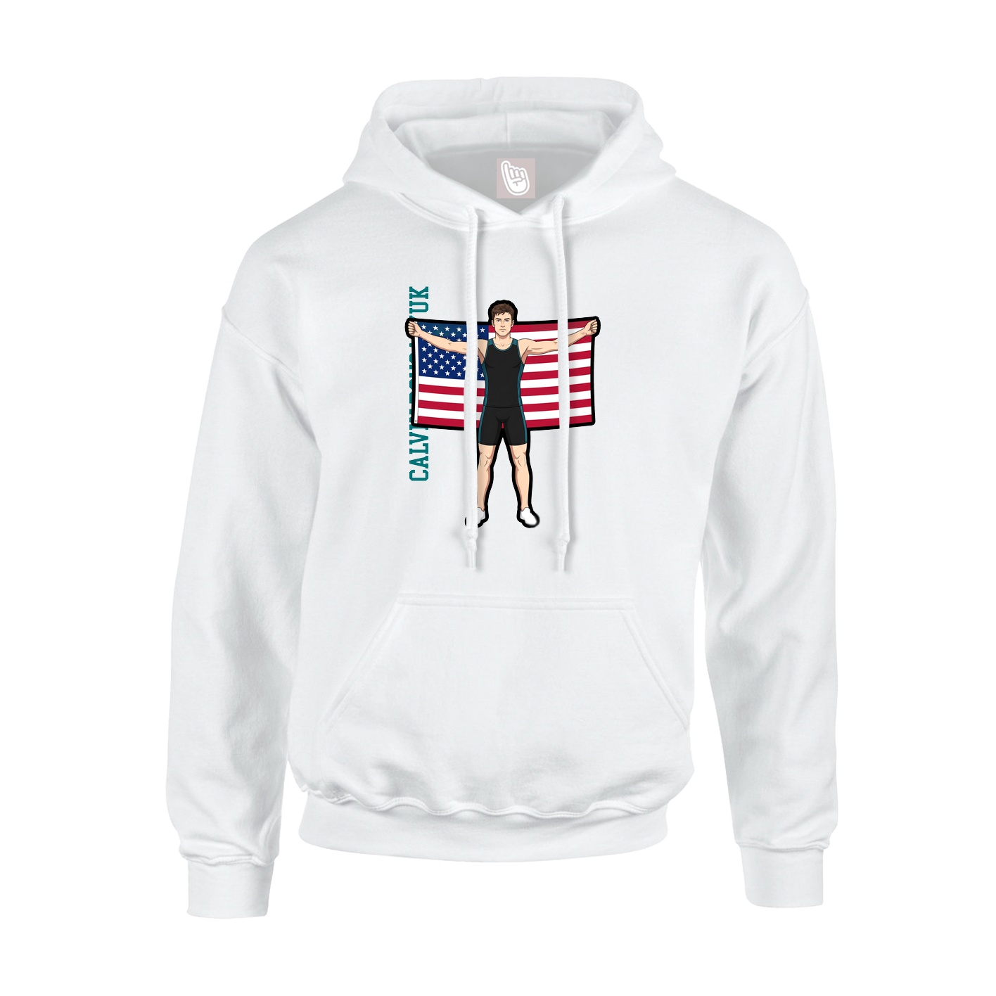 Hoodie — Name Vertical in White