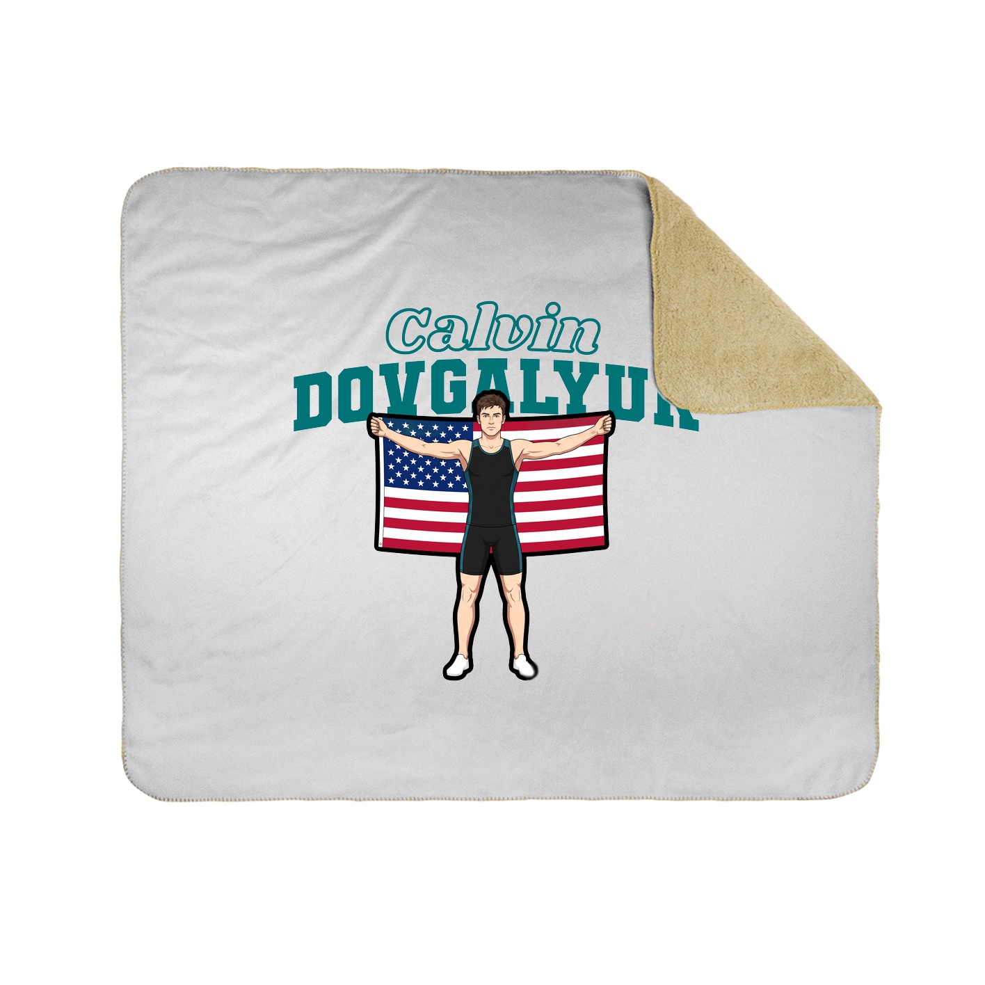 Throw Blanket — Name Arch in White