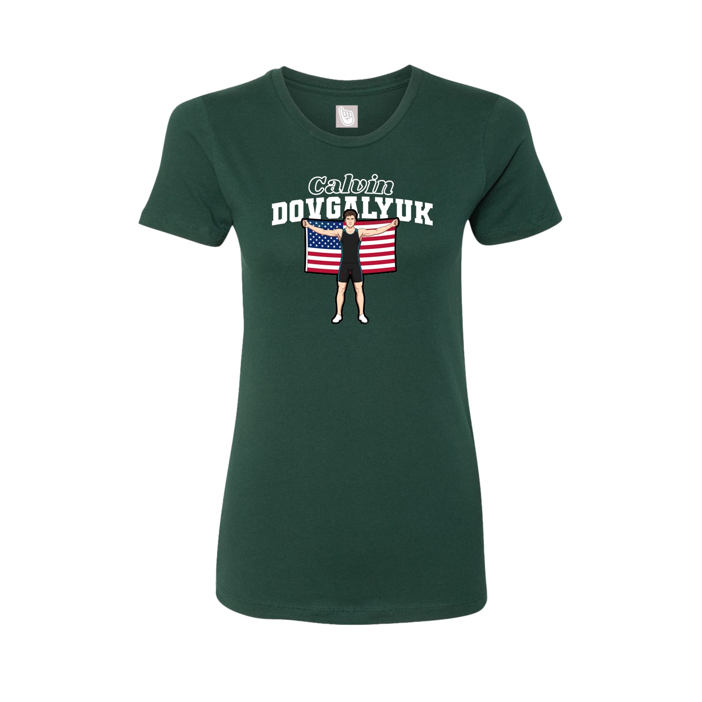 Fitted Women's Tee — Name Arch in Green