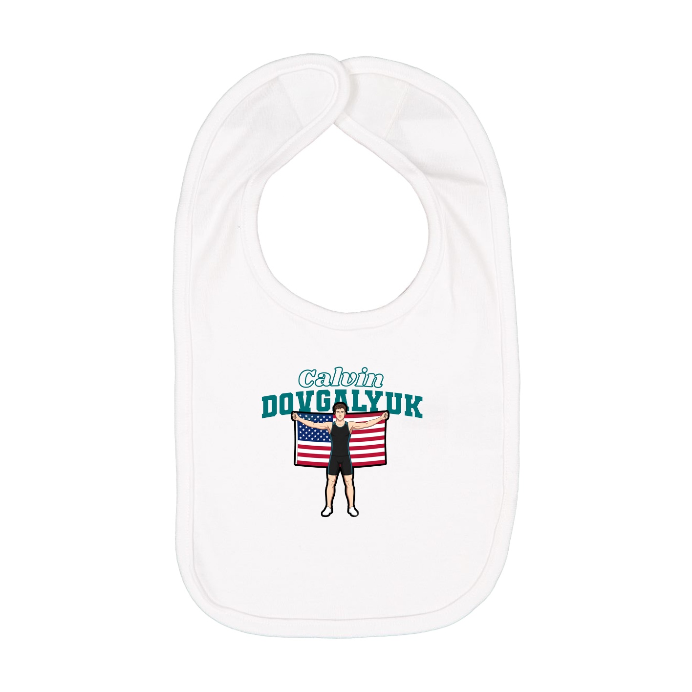 Infant Bib — Name Arch in White