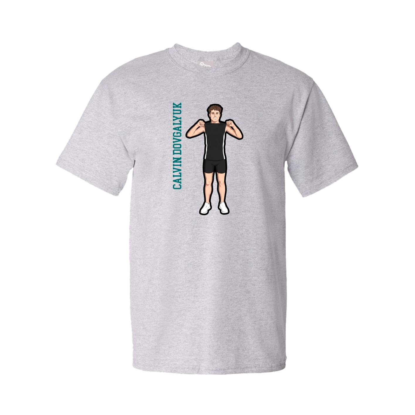 Tee — Name Vertical in Grey