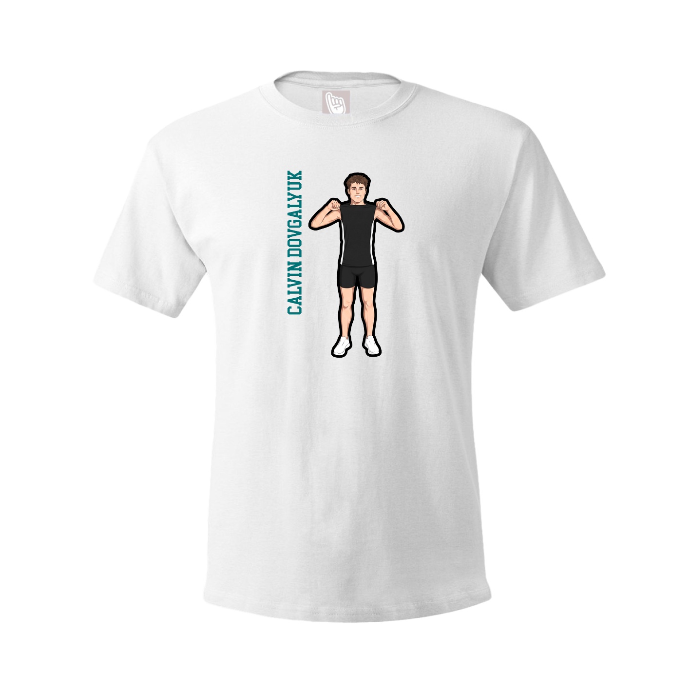 Youth Tee — Name Vertical in White