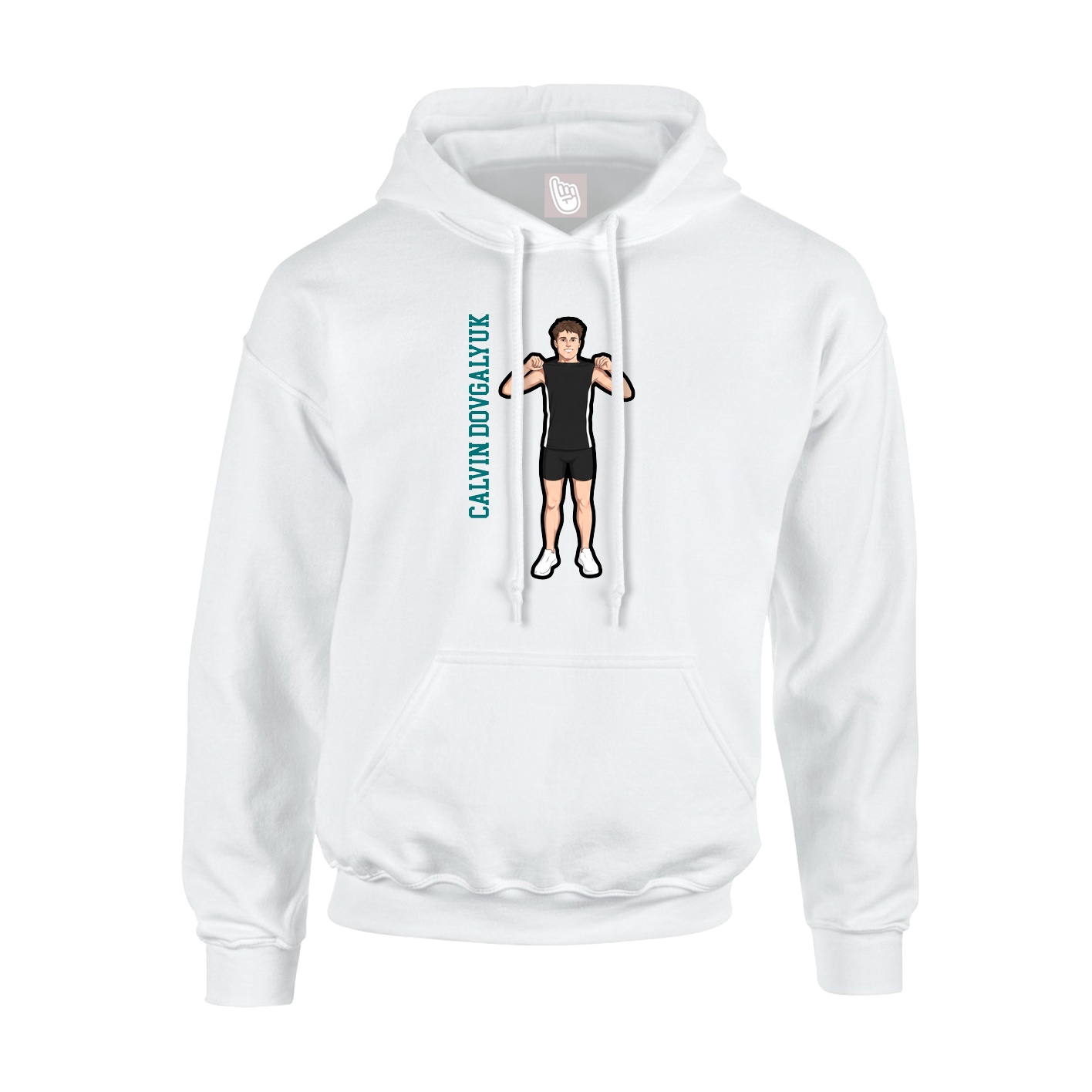 Youth Hoodie — Name Vertical in White