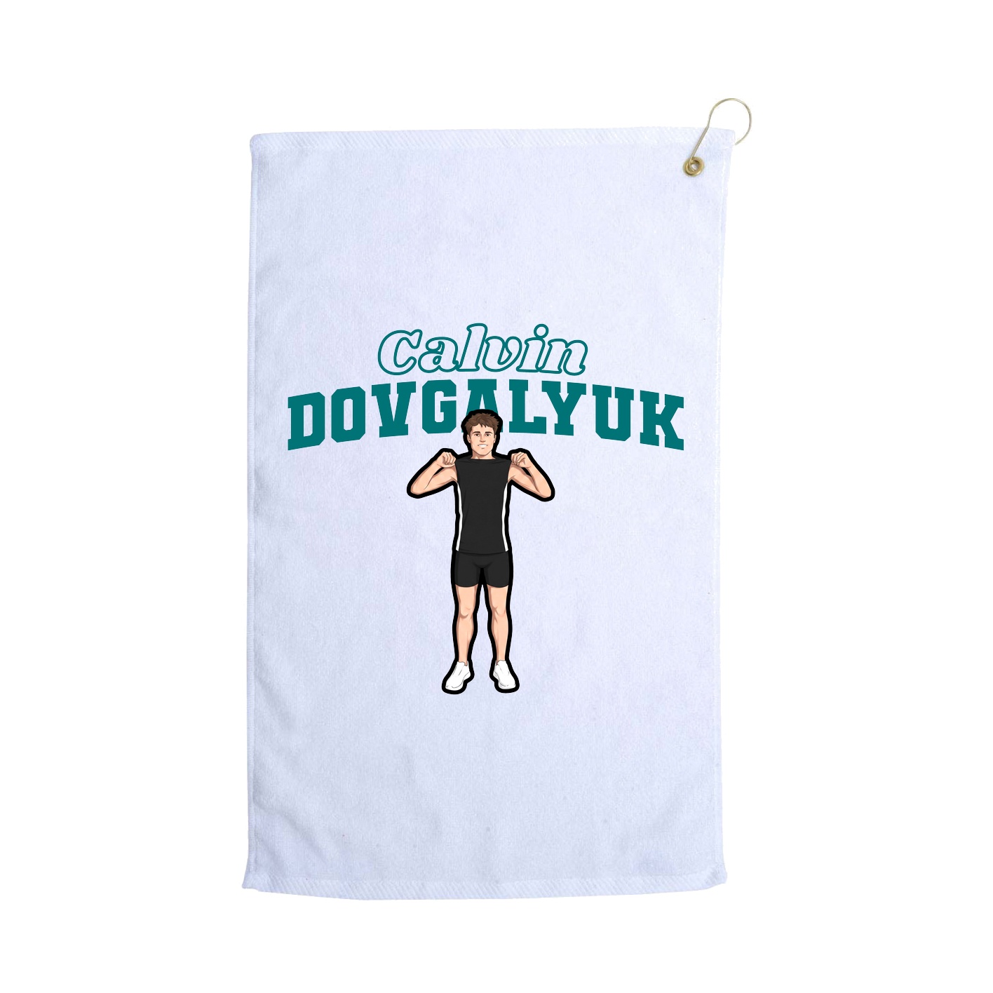 Golf Towel — Name Arch in White