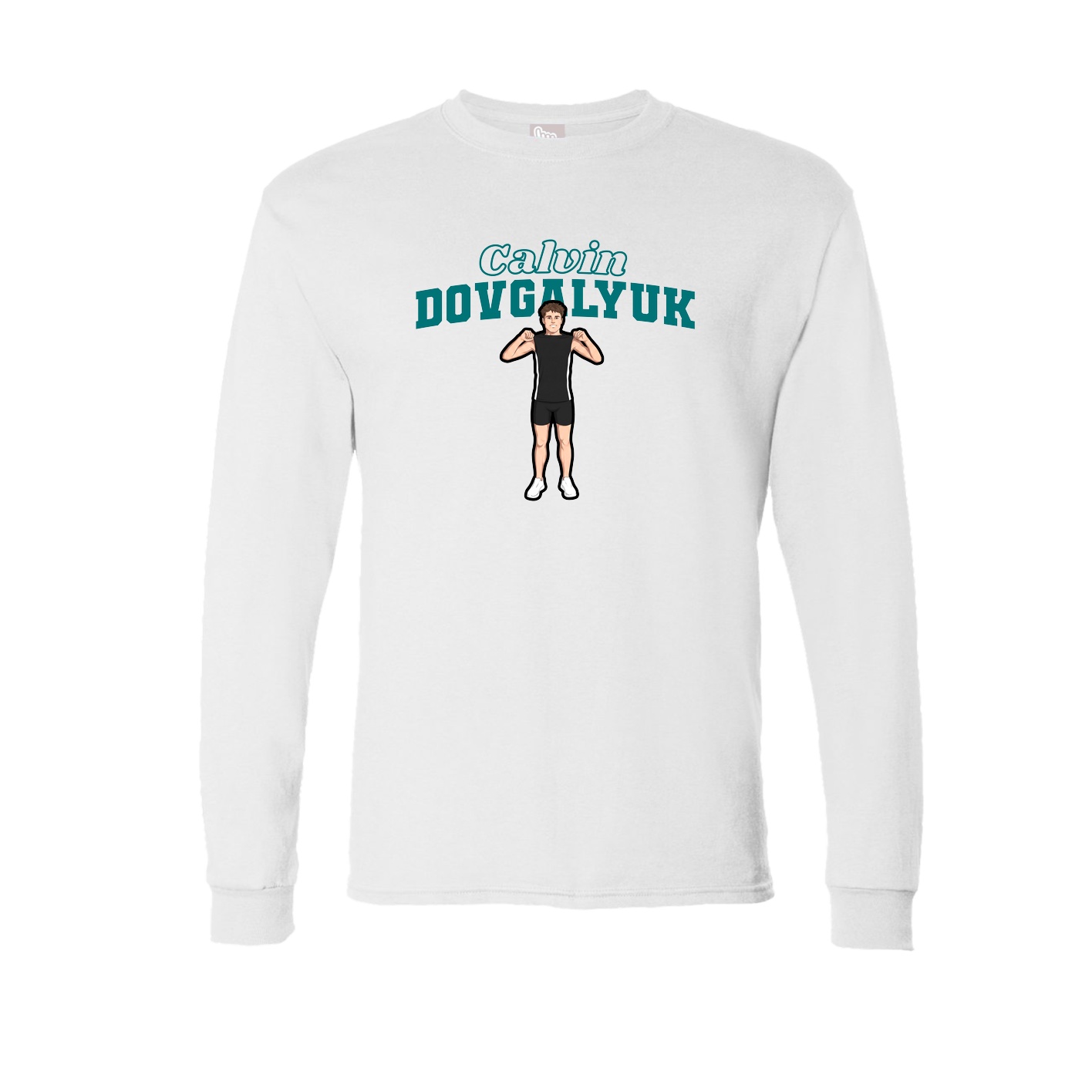 Long Sleeve Tee — Name Arch in White