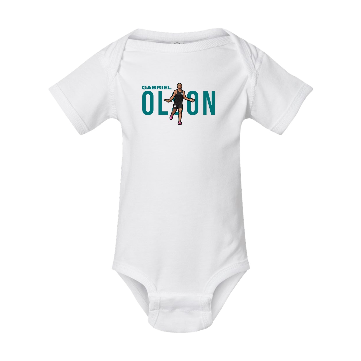Baby Onesie — Player Name in White