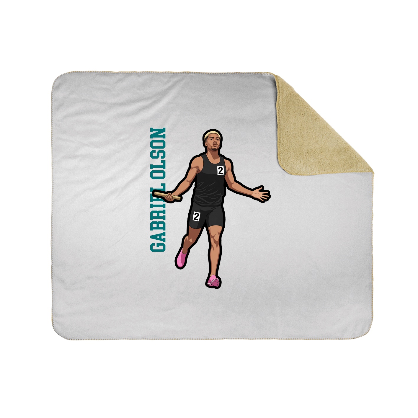 Throw Blanket — Name Vertical in White