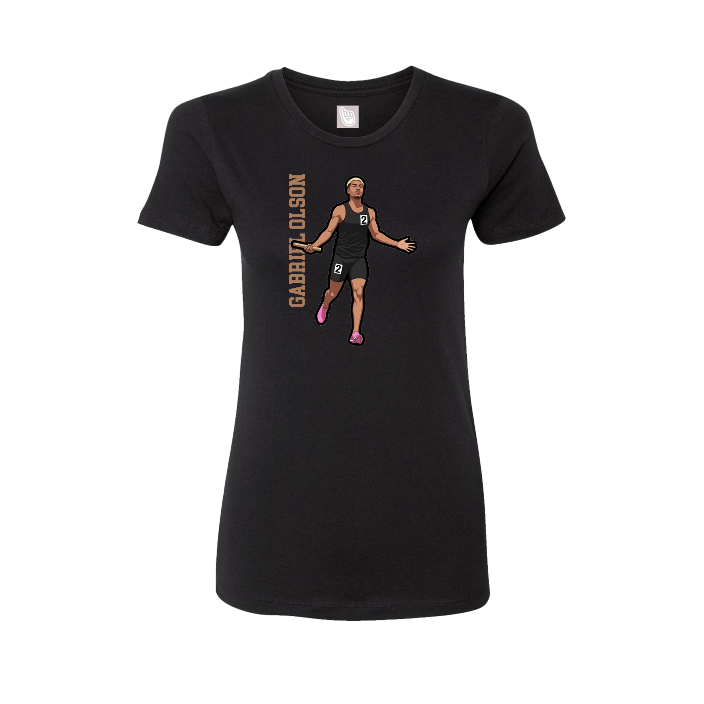 Womens Tee — Name Vertical in Black