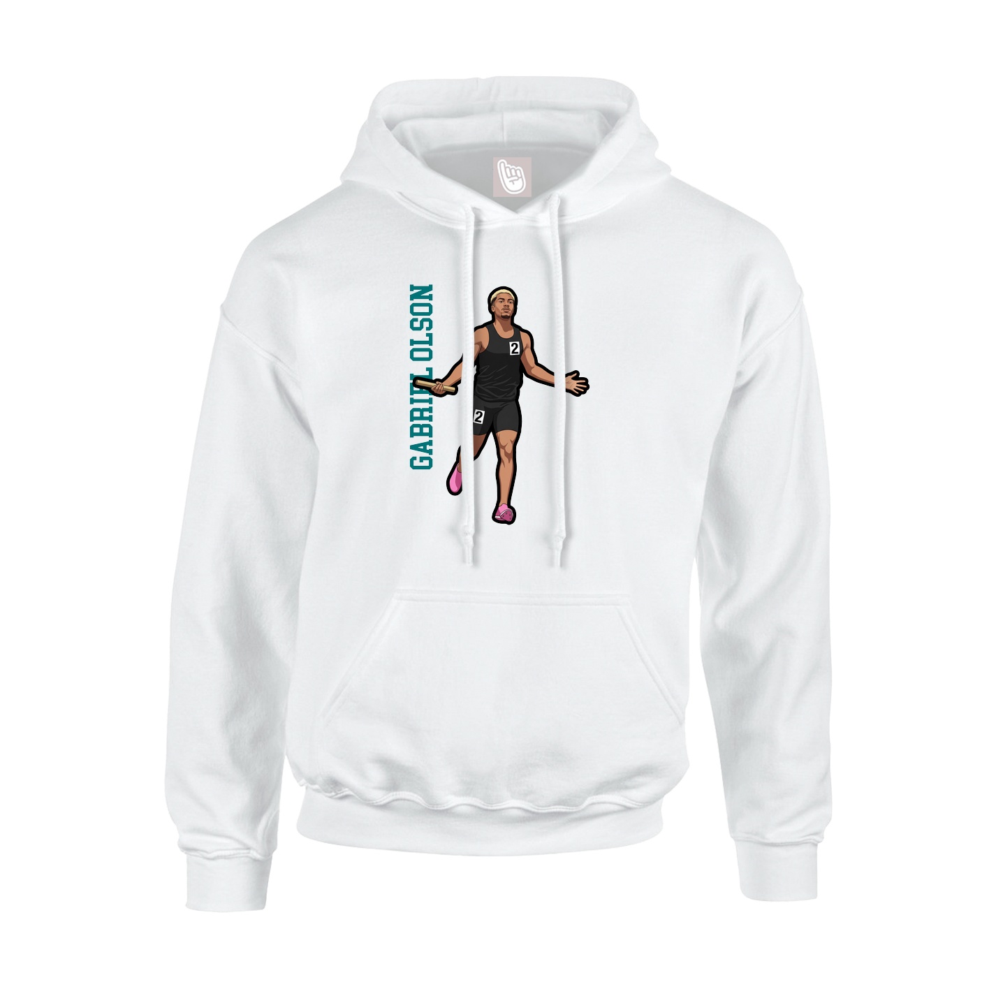 Hoodie — Name Vertical in White