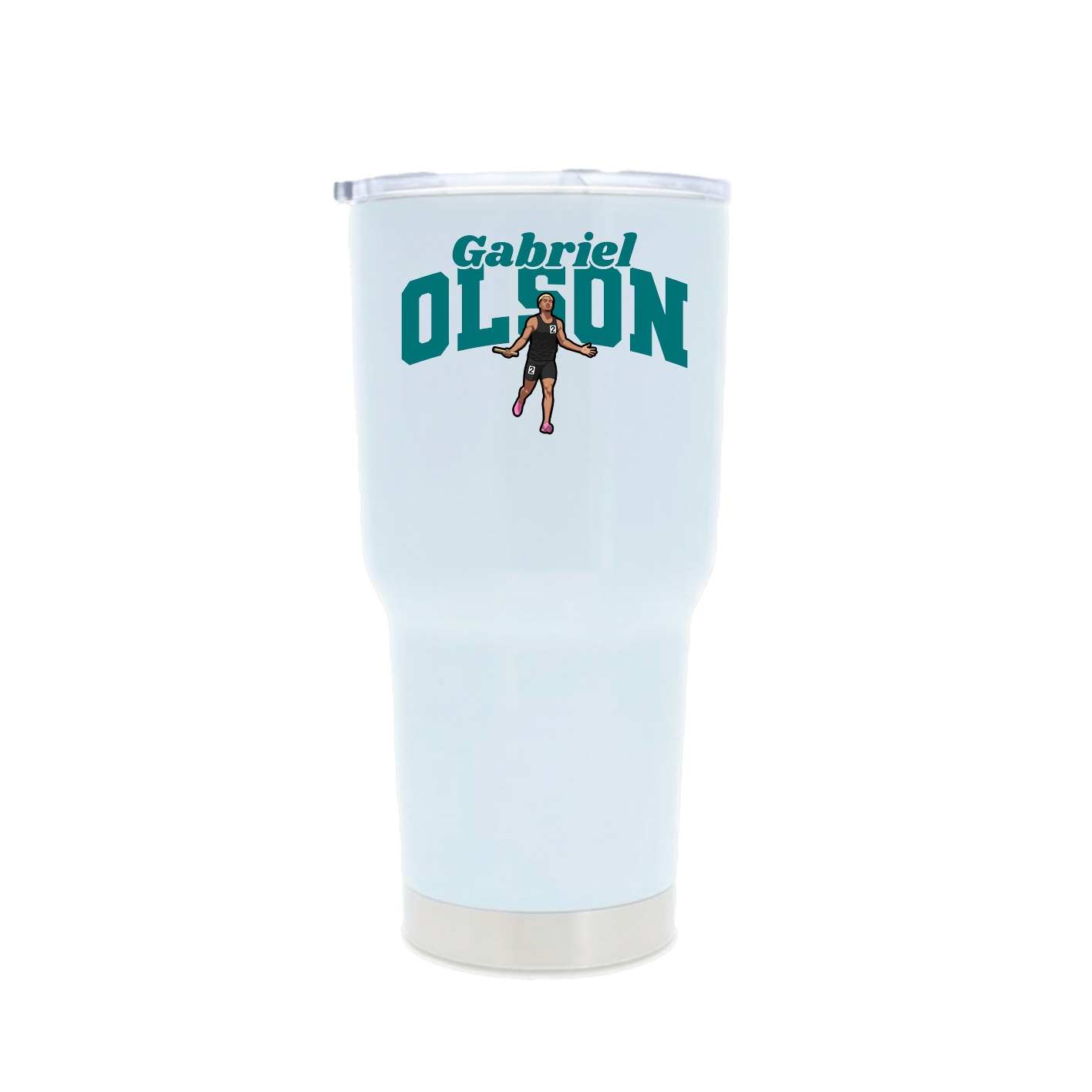 30oz Stainless Steel Tumbler — Signature Arch in White