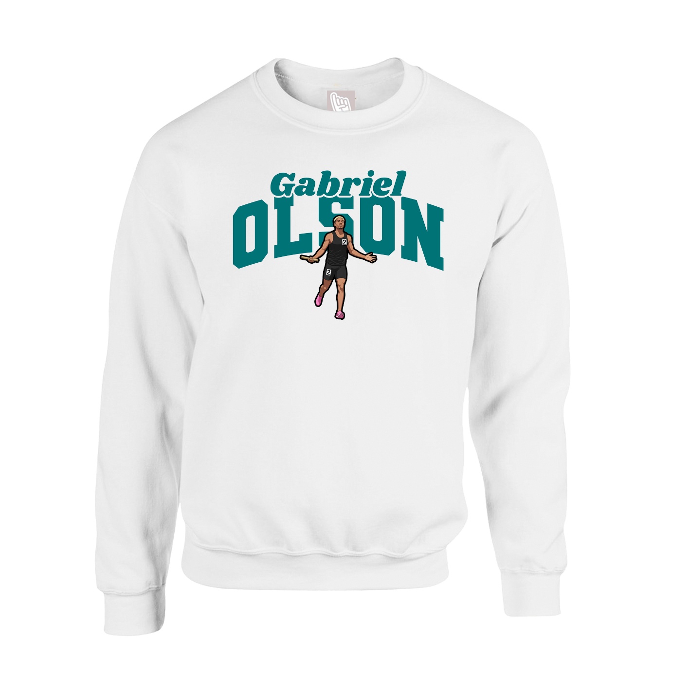 Fleece Crew — Signature Arch in White