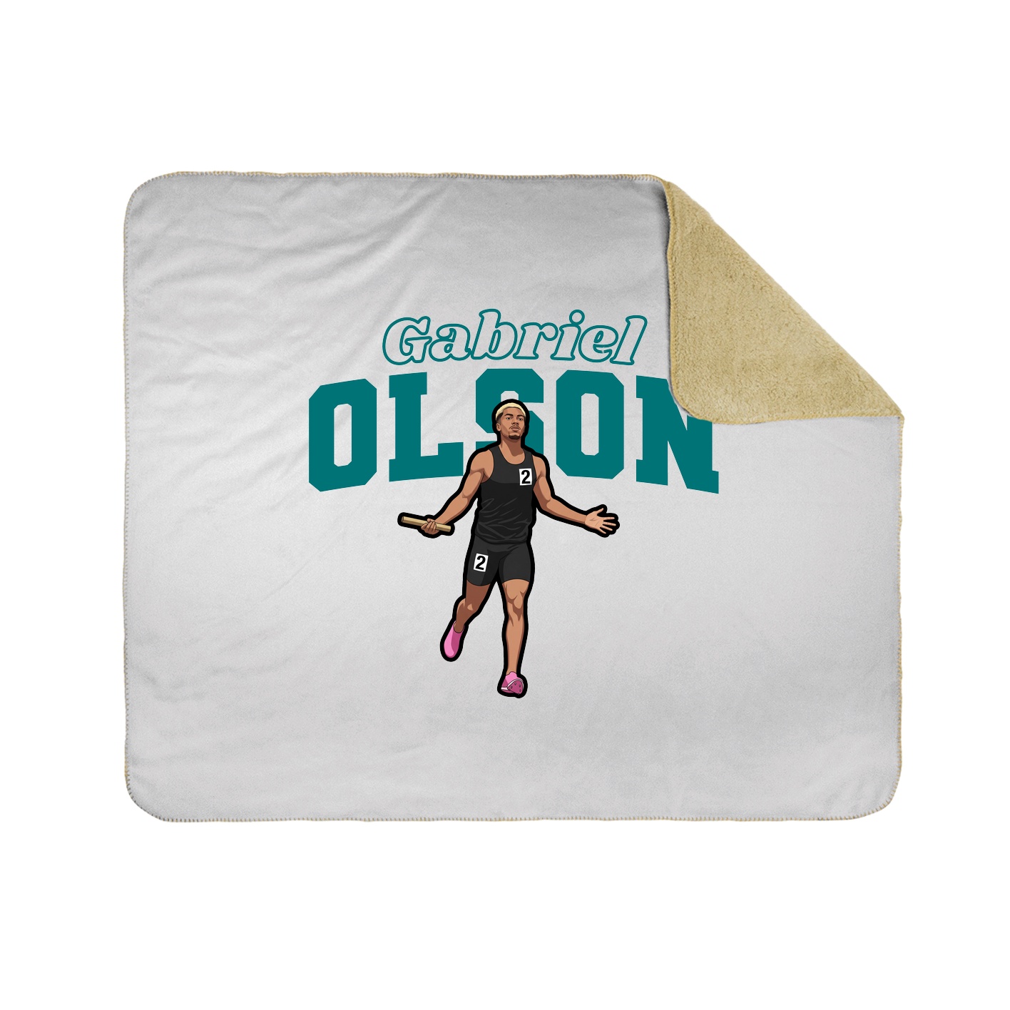 Throw Blanket — Name Arch in White