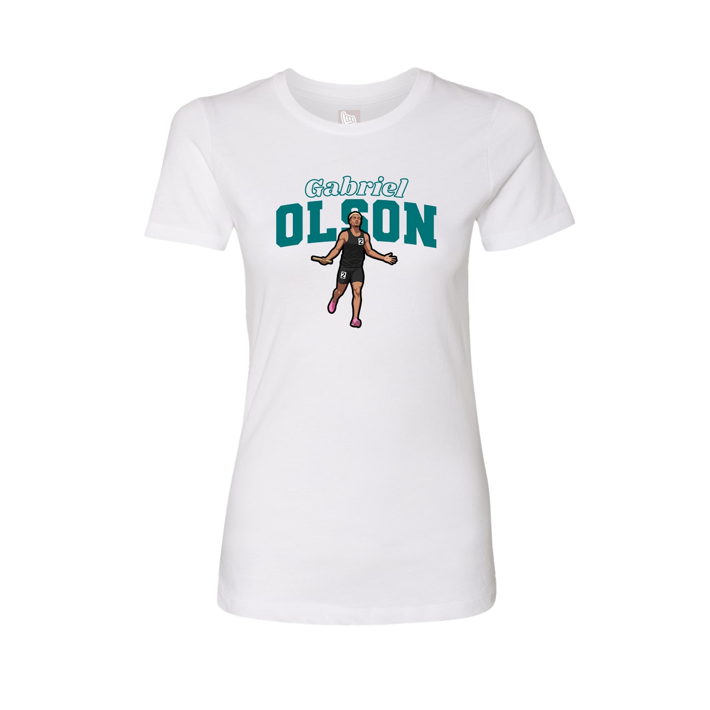 Womens Tee — Name Arch in White