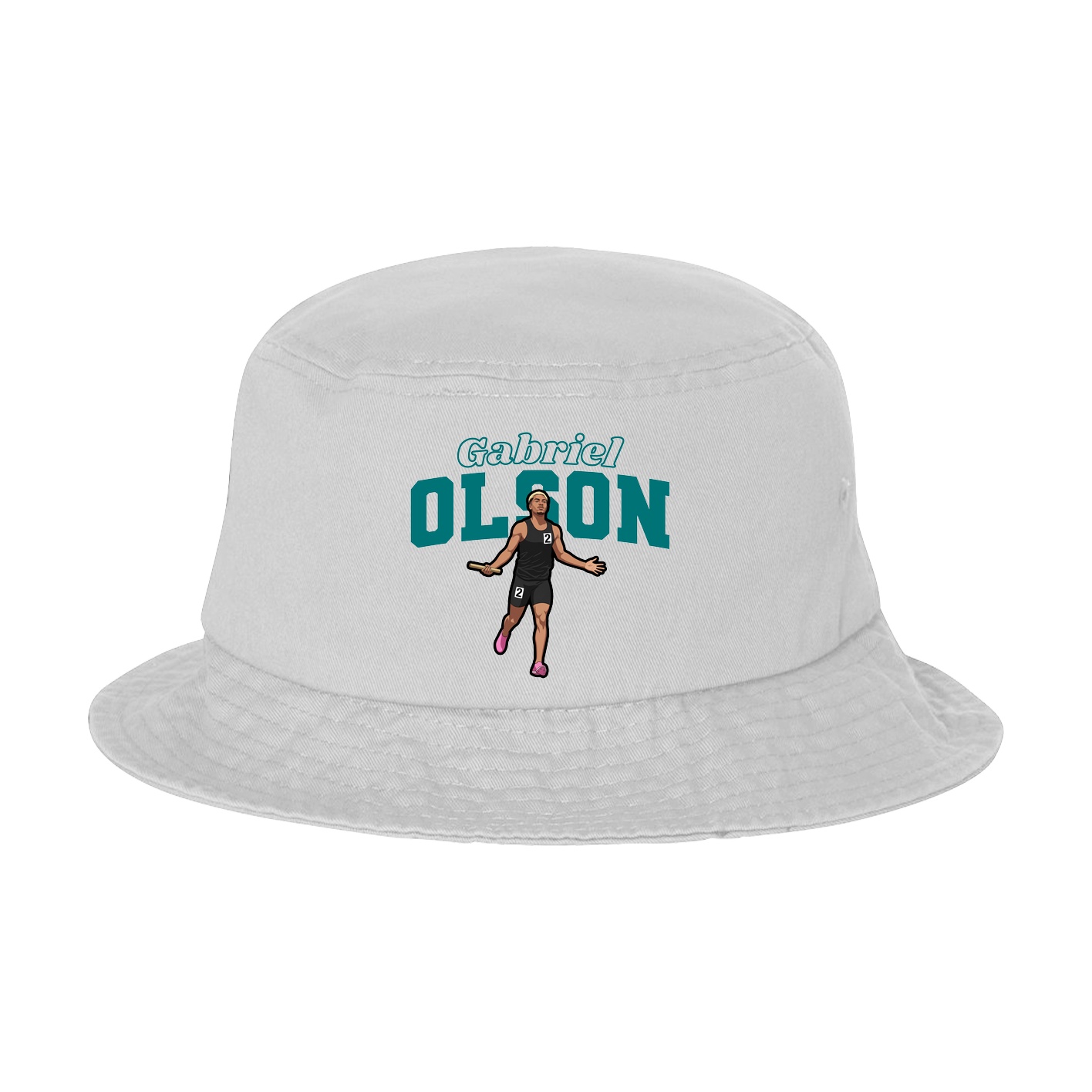 Bucket Cap — Name Arch in White