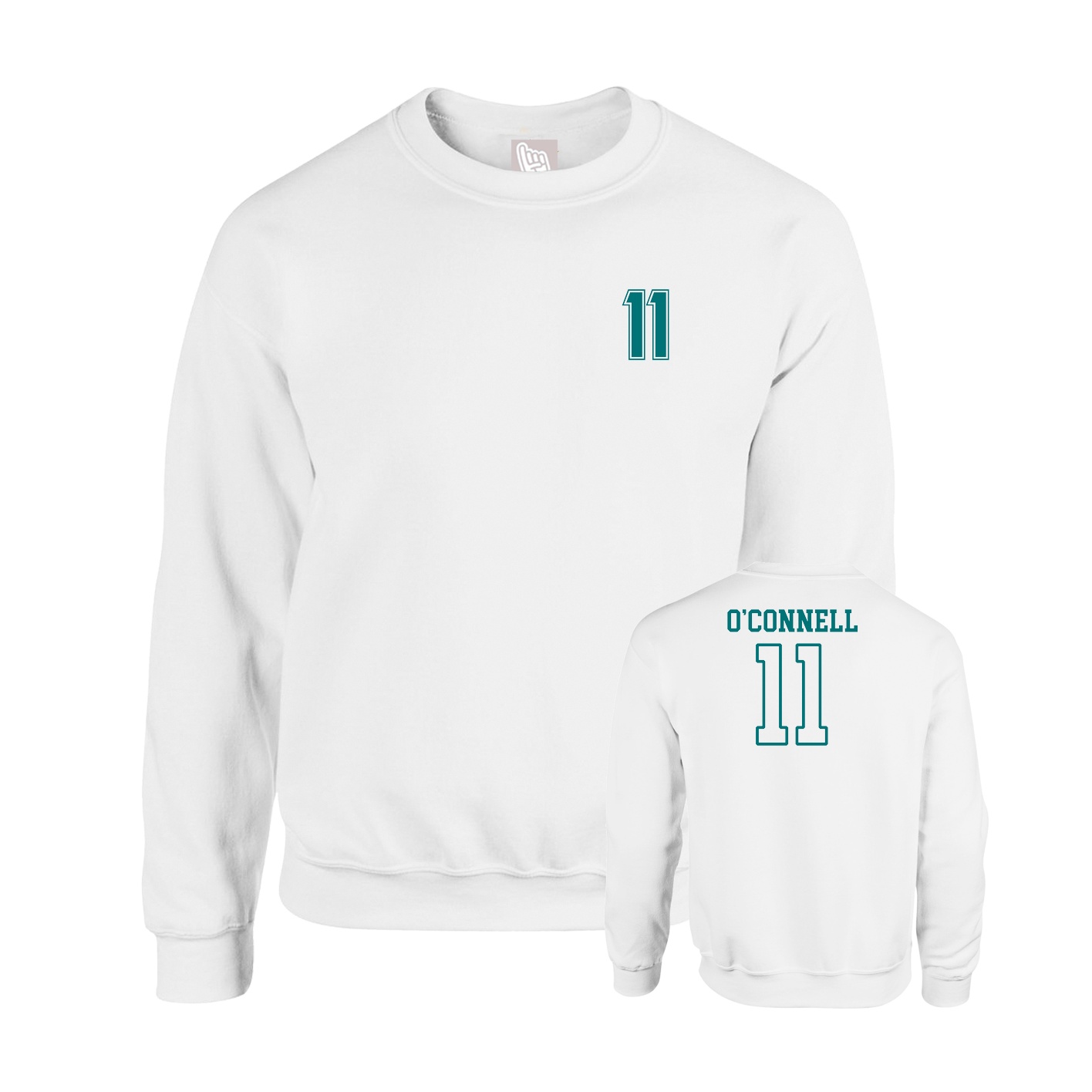 Fleece Crew — Chest Back in White