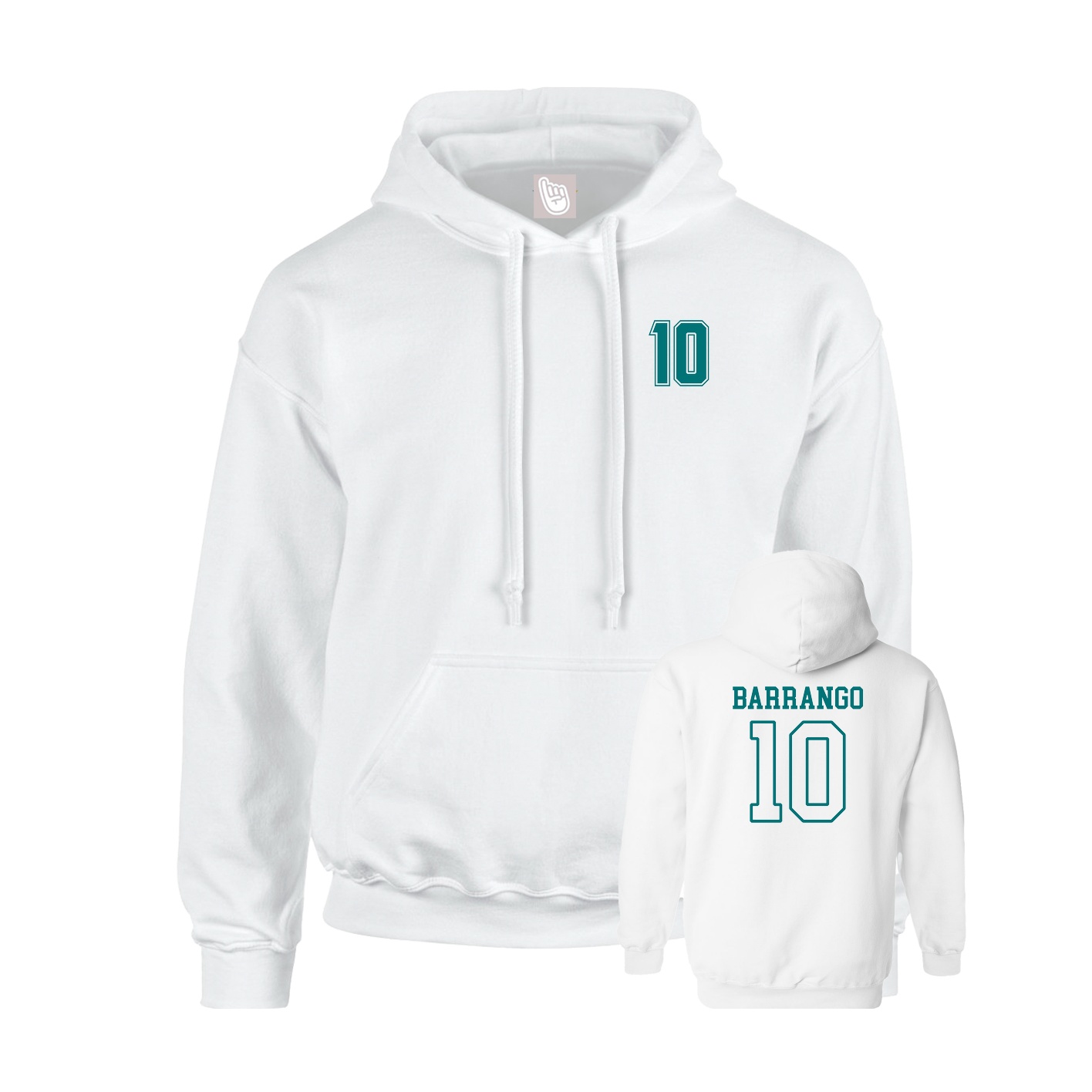 Hoodie — Chest Back in White
