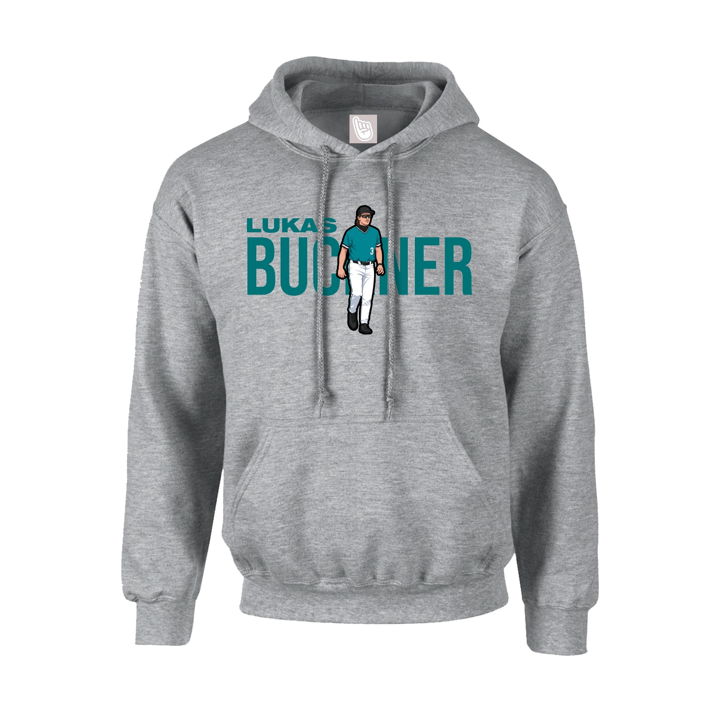 Hoodie — Player Name in Grey