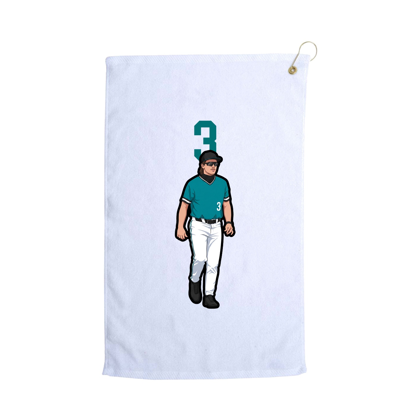 Golf Towel — Number Top in White